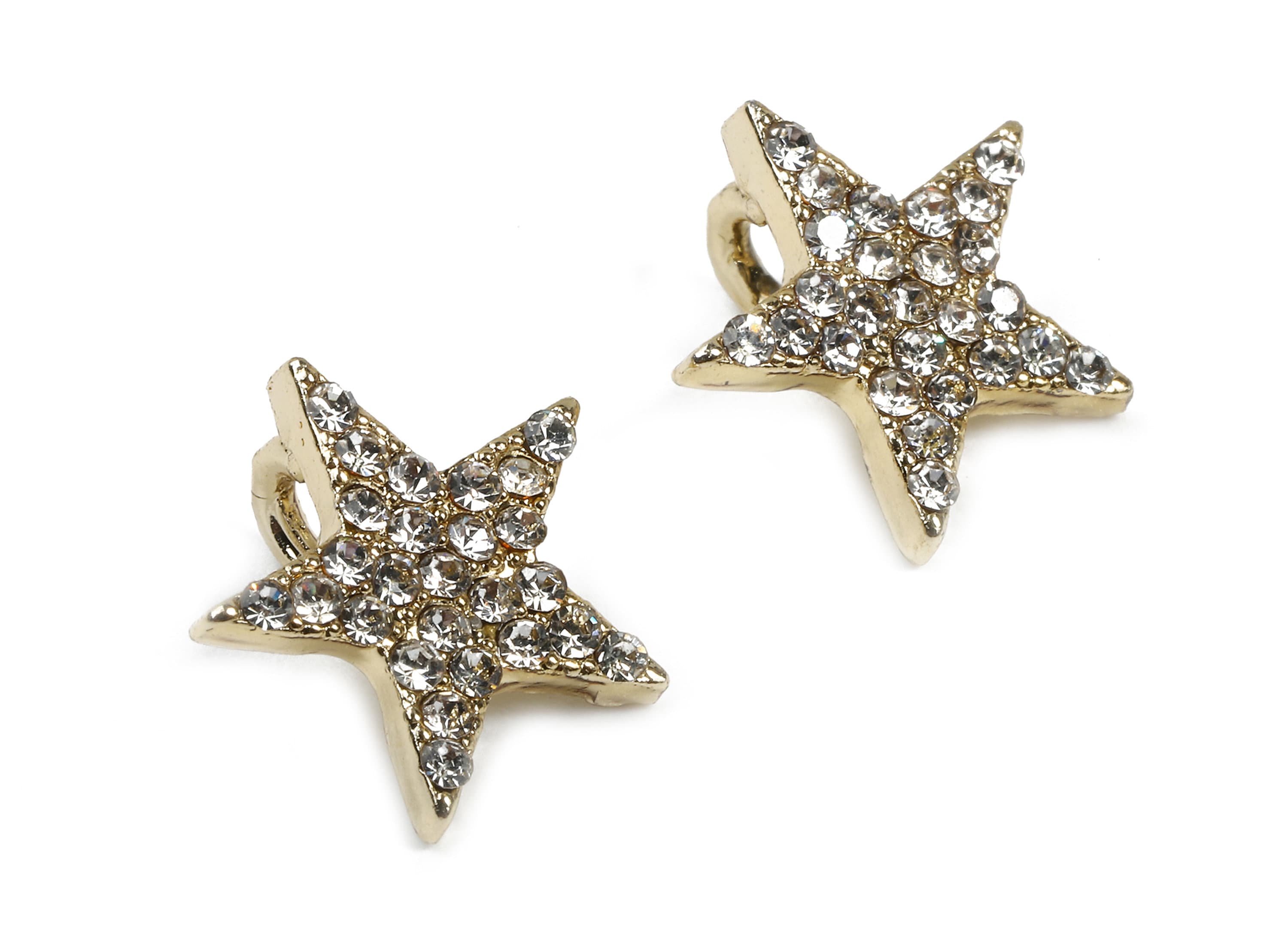 Alloy Star Charms - Zinc Alloy Star Earrings - Alloy Glass Beads Pendant - Star Gold Tone Plated - 12.01x12.01x2.19mm - ZZ1573 - DOMEDBAZAAR