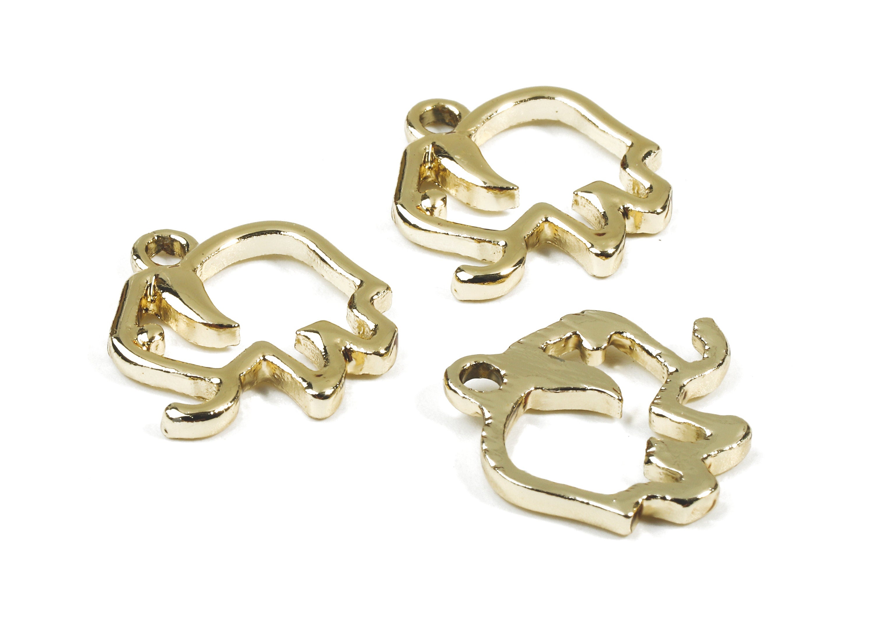 Alloy Elephant Clef Charm - Zinc Alloy Elephant Clef Earrings and Pendant - Gold Tone Plated Pendant - 16.13x15.34x2.35mm - ZZ1498 - DOMEDBAZAAR