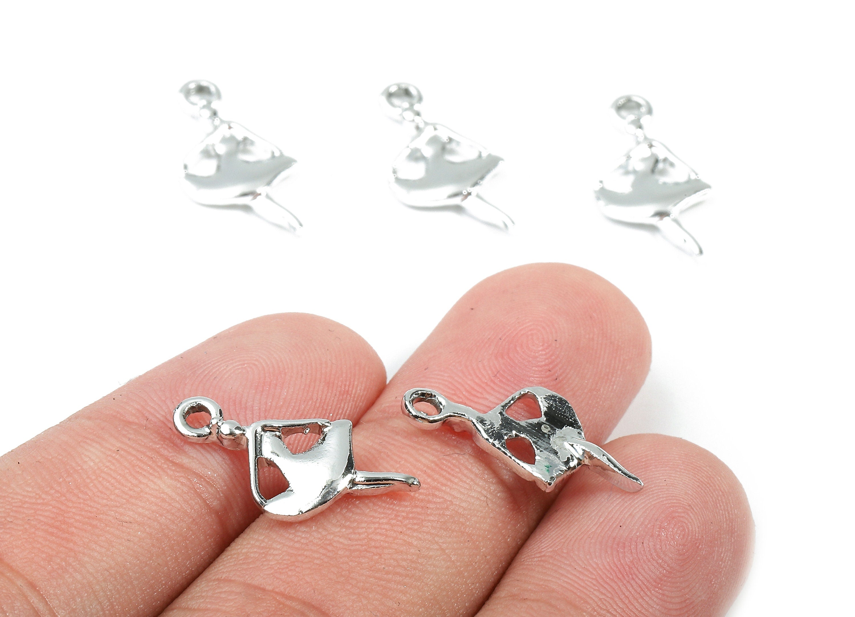Alloy Ballerina Charms - Zinc Alloy Ballerina Earrings - Alloy Ballerina Pendant - Silver Tone Plated - 19.73x9.89x1.91mm - ZZ1479 - DOMEDBAZAAR