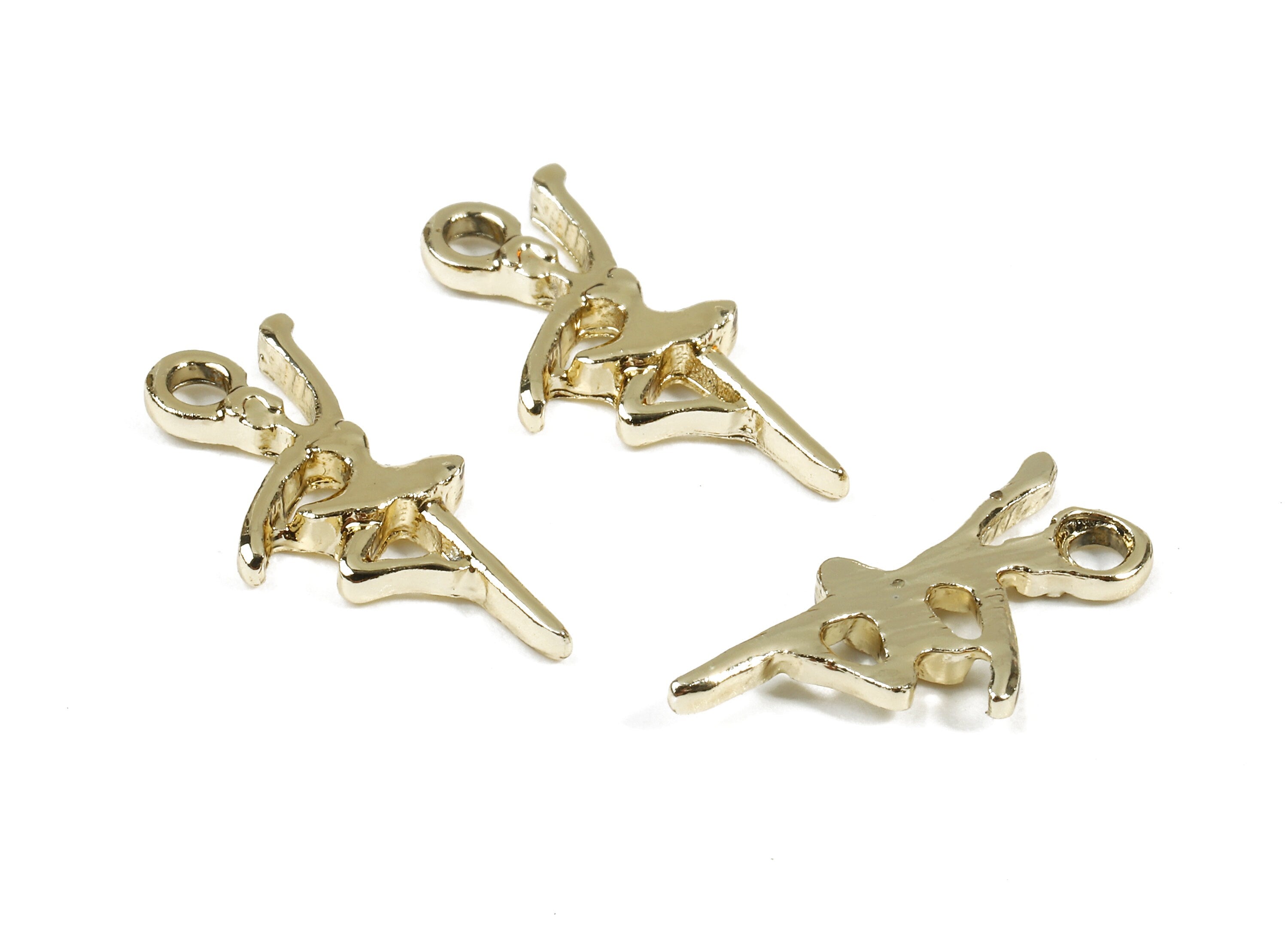 Alloy Ballerina Charms - Zinc Alloy Ballerina Earrings and Pendant - Gold Tone Plated - Earrings Finding - 19.19x9.13x2.12mm - ZZ1512 - DOMEDBAZAAR