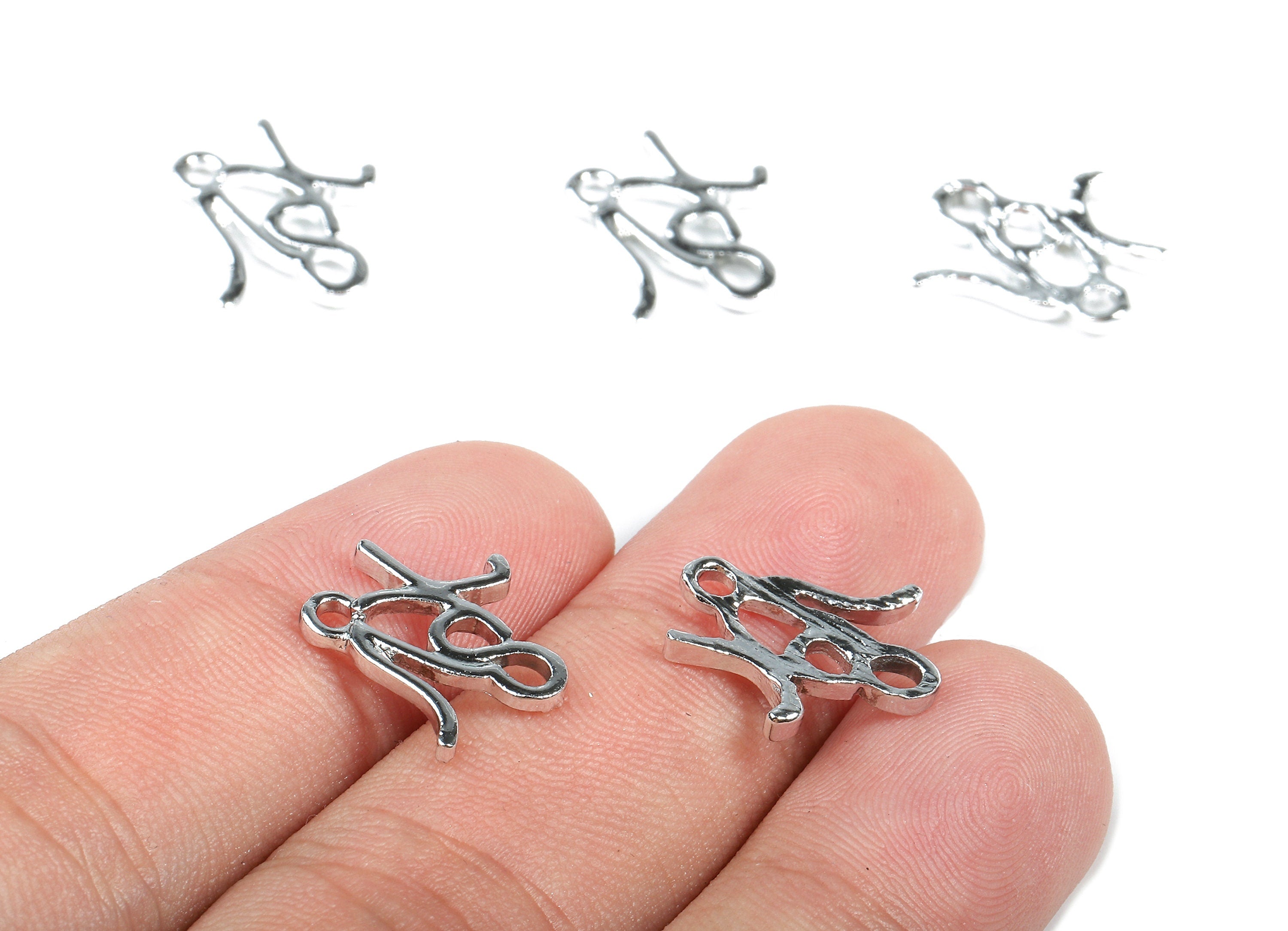 Alloy Charms - Zinc Alloy Earrings - Alloy Pendant - Silver Tone Plated - 15.98x15.7x1.69mm - ZZ1475 - DOMEDBAZAAR