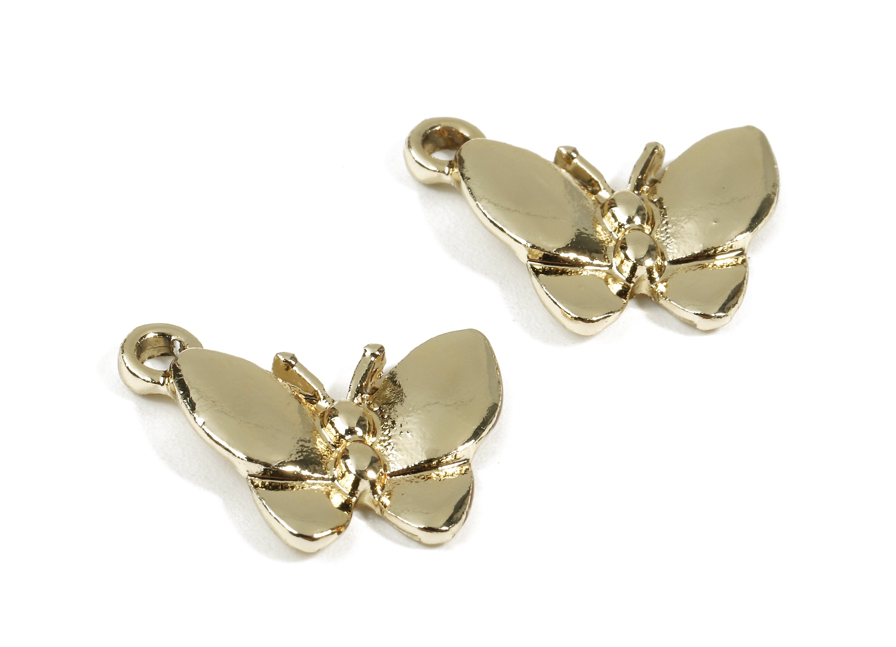 Alloy Butterfly Charms - Zinc Alloy Butterfly Earrings and Pendant - Gold Tone Plated - Earrings Finding - 16.2x13.73x1.9mm - ZZ1520 - DOMEDBAZAAR