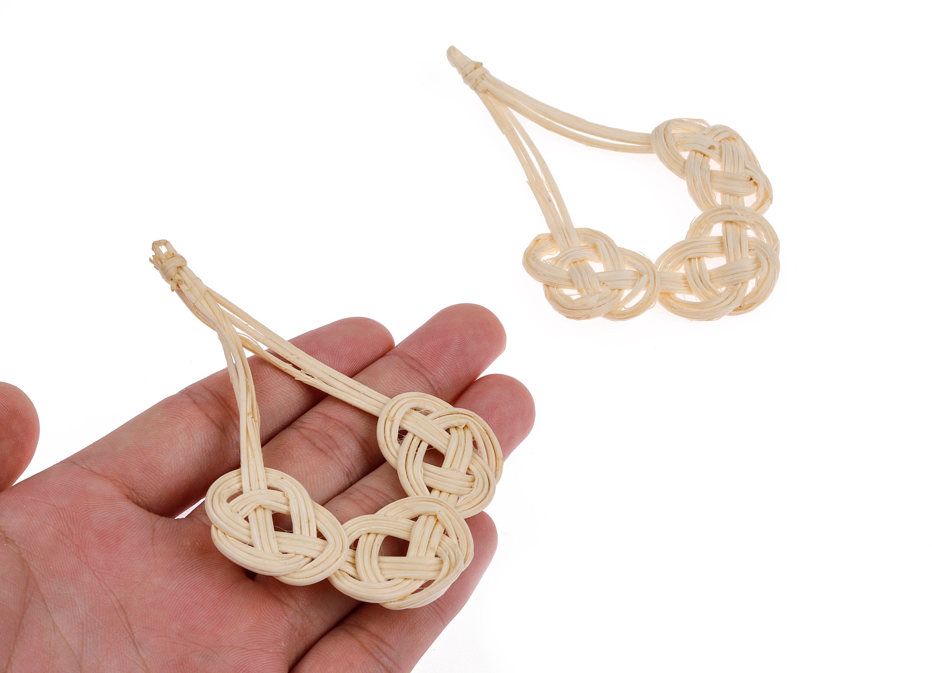 Handwoven Rattan Leaf Charms - Leaf Rattan Earrings and Pendant - Woven Earrings - Jewelery Handmade - 103.64x65.63x3.14mm - RT1308 - DOMEDBAZAAR