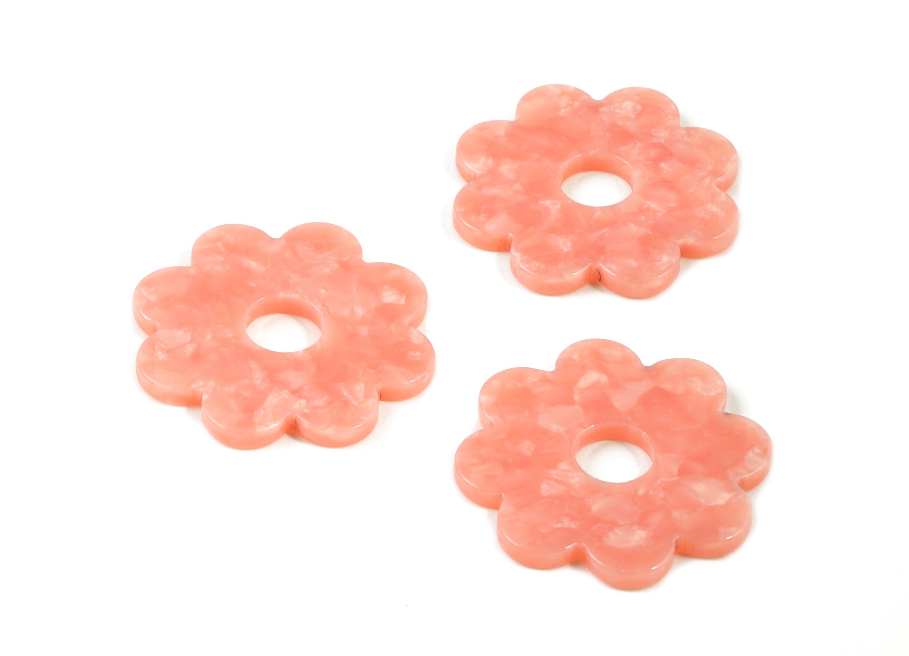 Acetate Flower Charms - Flower Earrings and Pendant - Earring Findings - Jewelry Supplys - Color Code: A409 - 28.8x28.8x2.61mm - AC1753-A409 - DOMEDBAZAAR