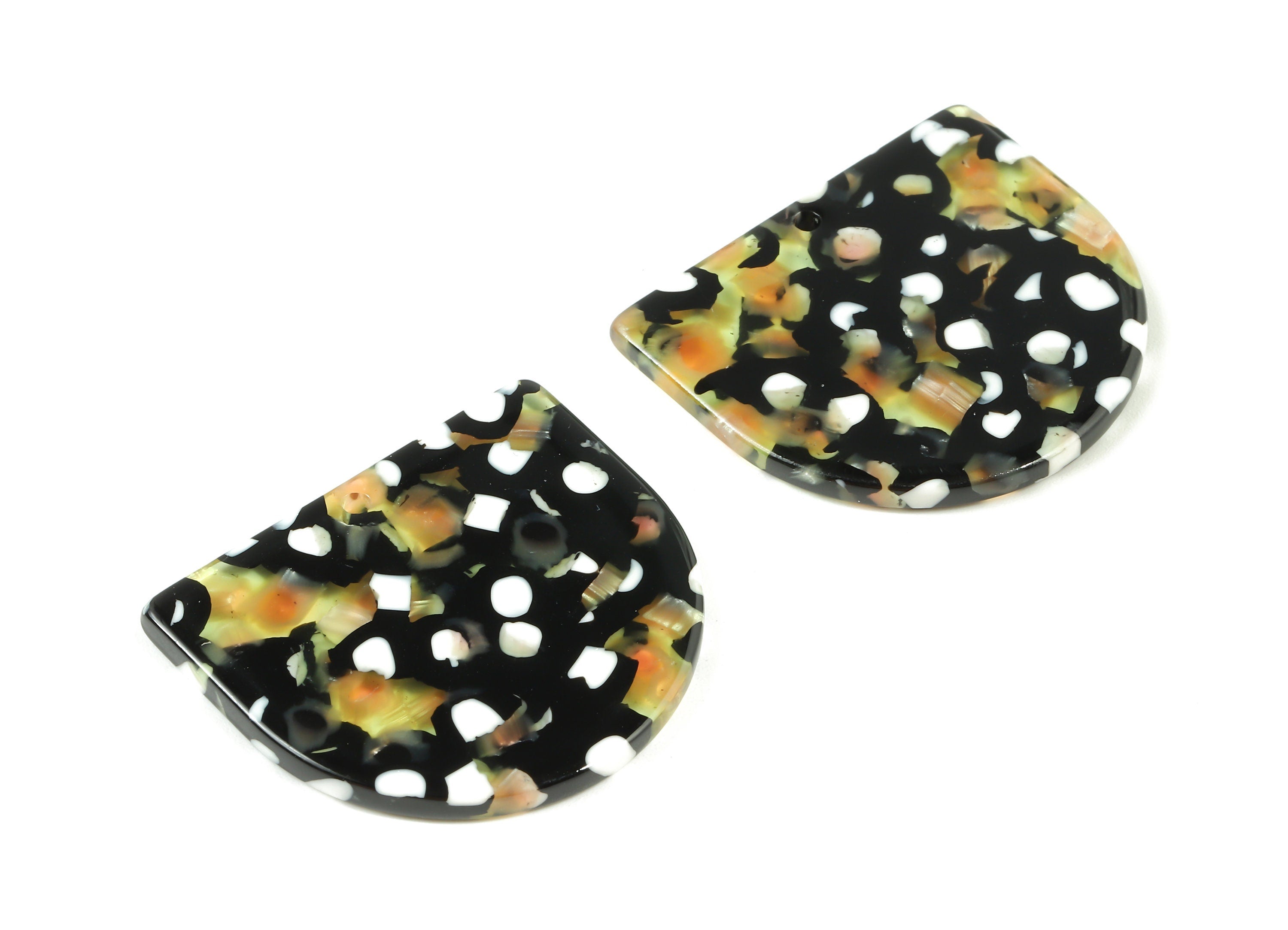 Acetate D Charms - D Earrings and Pendant - 1 Hole - Earring Findings - Jewelry Supplies - Color Code:A193 - 29.19x33.36x2.6mm - AC1094-A193 - DOMEDBAZAAR