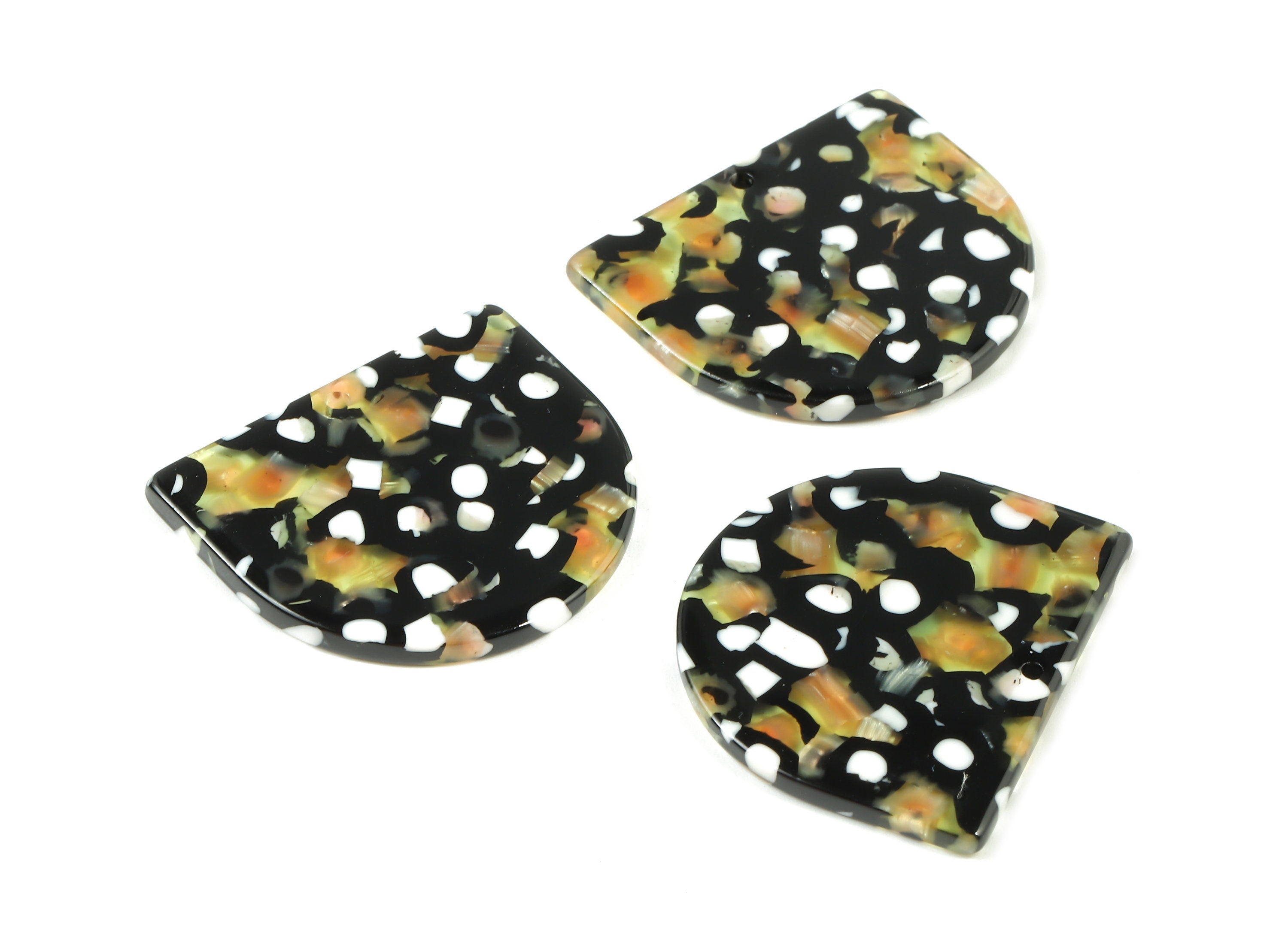 Acetate D Charms - D Earrings and Pendant - 1 Hole - Earring Findings - Jewelry Supplies - Color Code:A193 - 29.19x33.36x2.6mm - AC1094-A193 - DOMEDBAZAAR