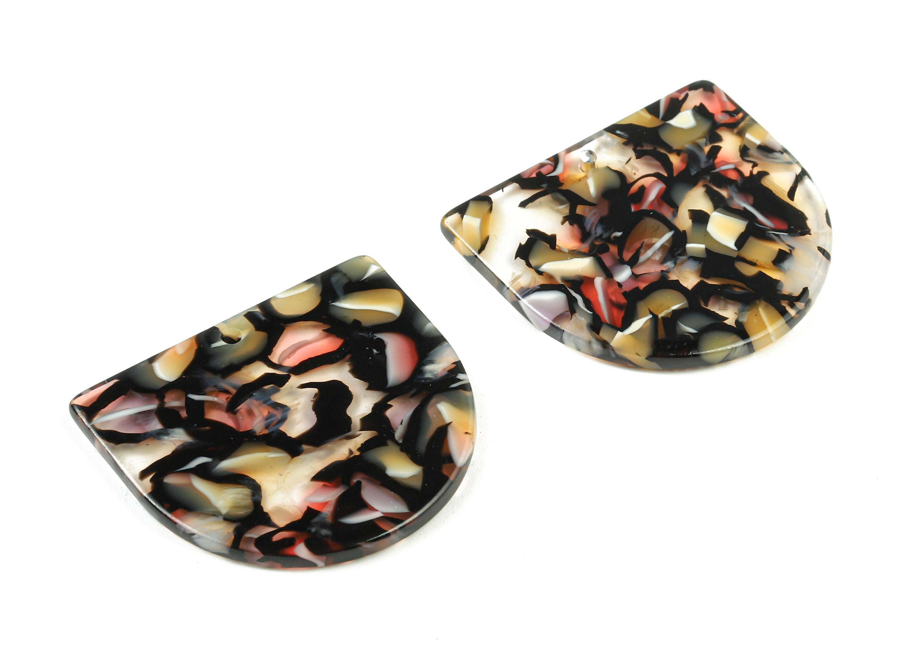 Acetate D Charms - D Earrings and Pendant - 1 Hole - Earring Findings - Jewelry Supplies - Color Code:A343 - 29.19x33.36x2.6mm - AC1094-A343 - DOMEDBAZAAR