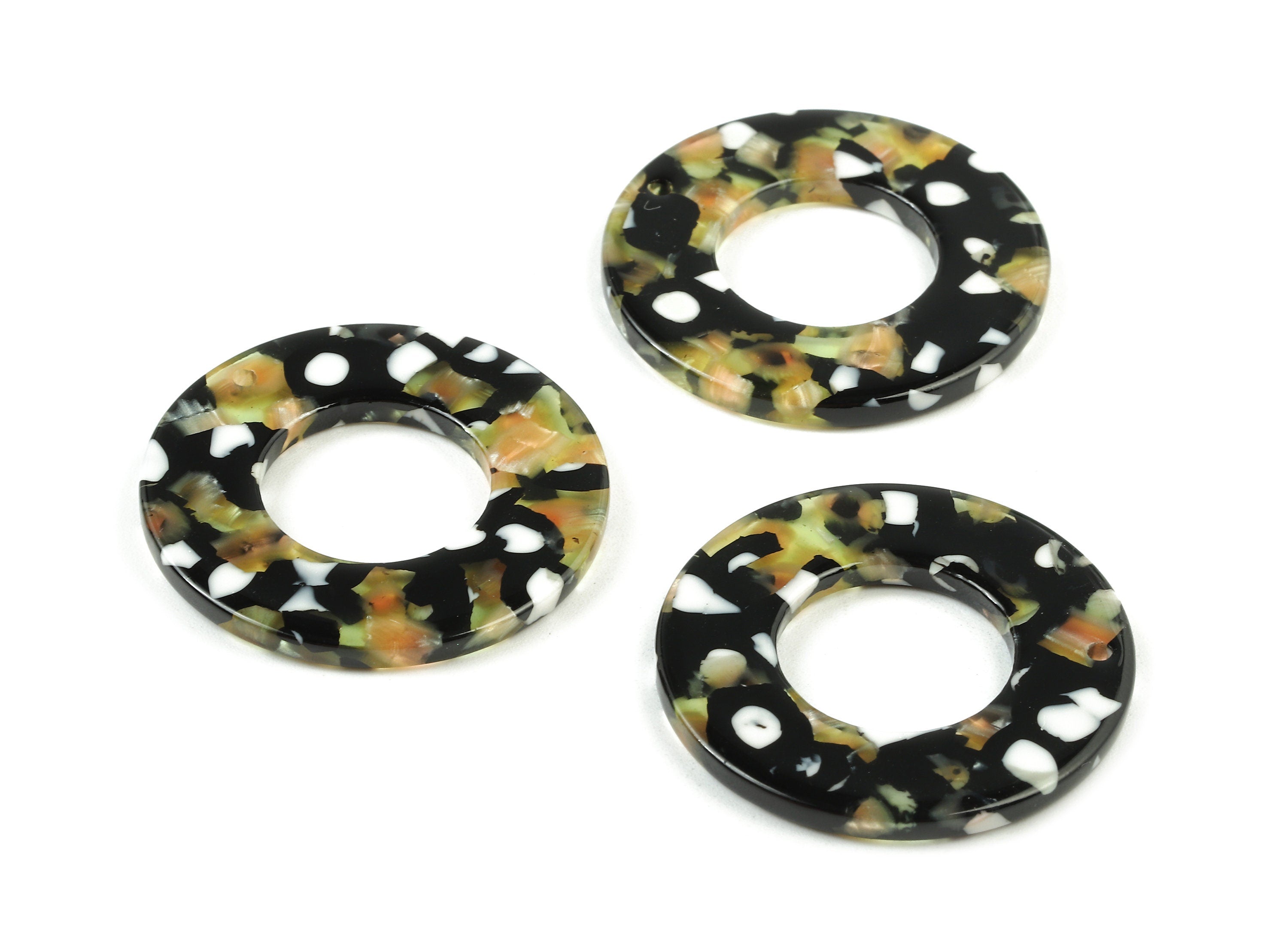 Acetate Circle Charms - Circle Earrings & Pendant - Earring Findings - Color Code: A193 - 30.62x30.62x2.61mm - AC1755-A193 - DOMEDBAZAAR