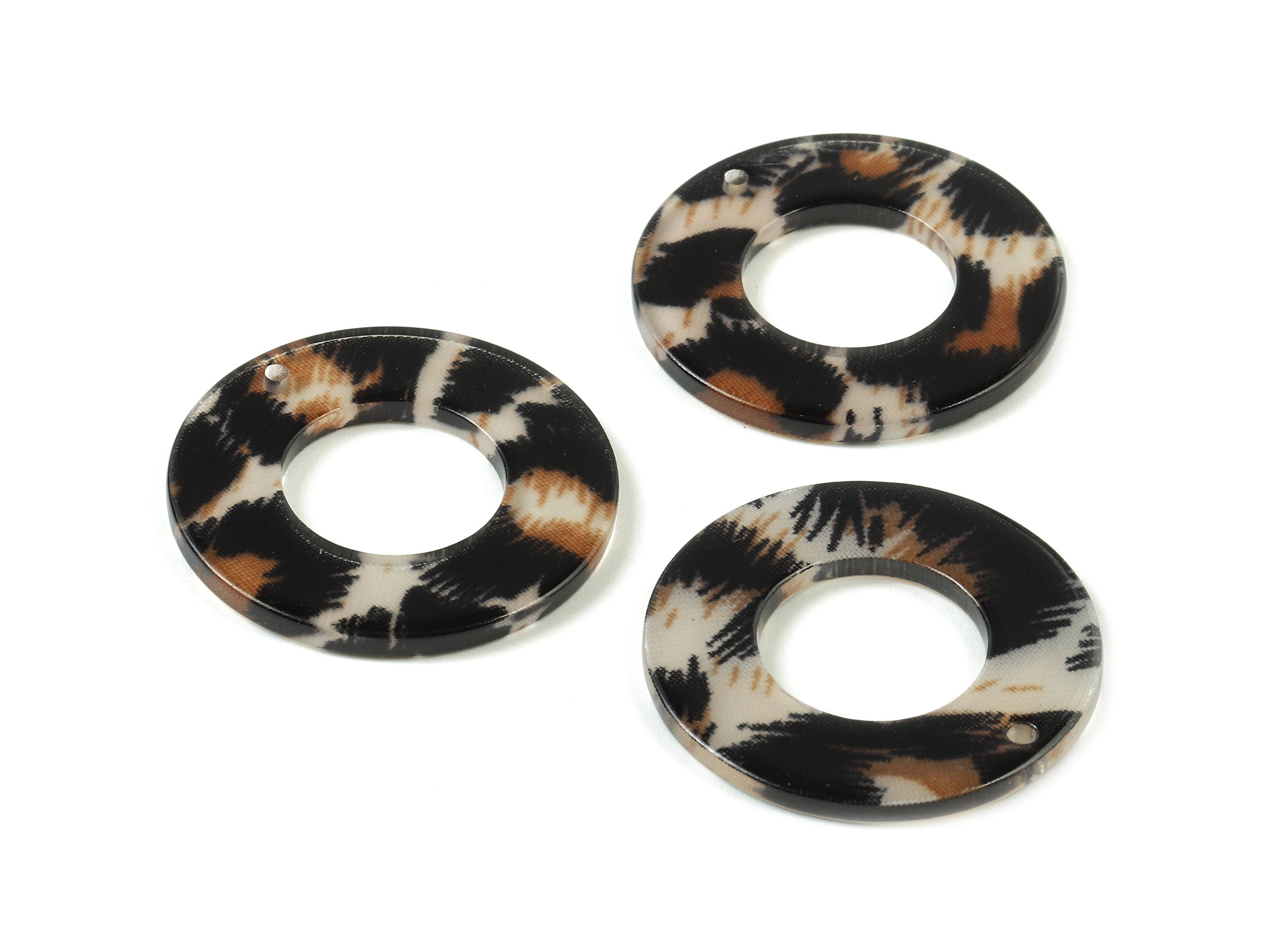 Acetate Circle Charms - Circle Earrings & Pendant - Earring Findings - Color Code: A266 - 30.62x30.62x2.61mm - AC1755-A266 - DOMEDBAZAAR