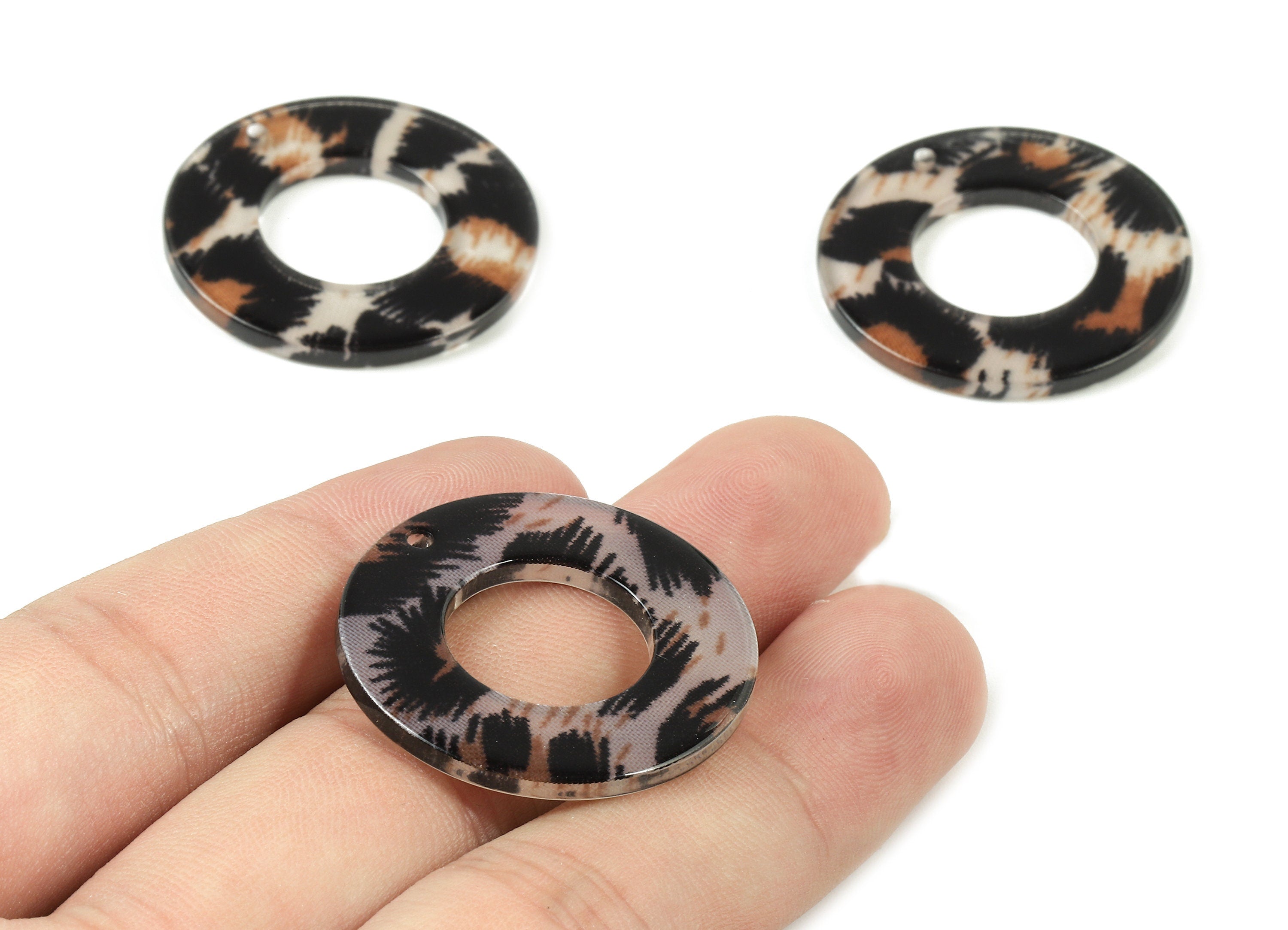 Acetate Circle Charms - Circle Earrings & Pendant - Earring Findings - Color Code: A266 - 30.62x30.62x2.61mm - AC1755-A266 - DOMEDBAZAAR