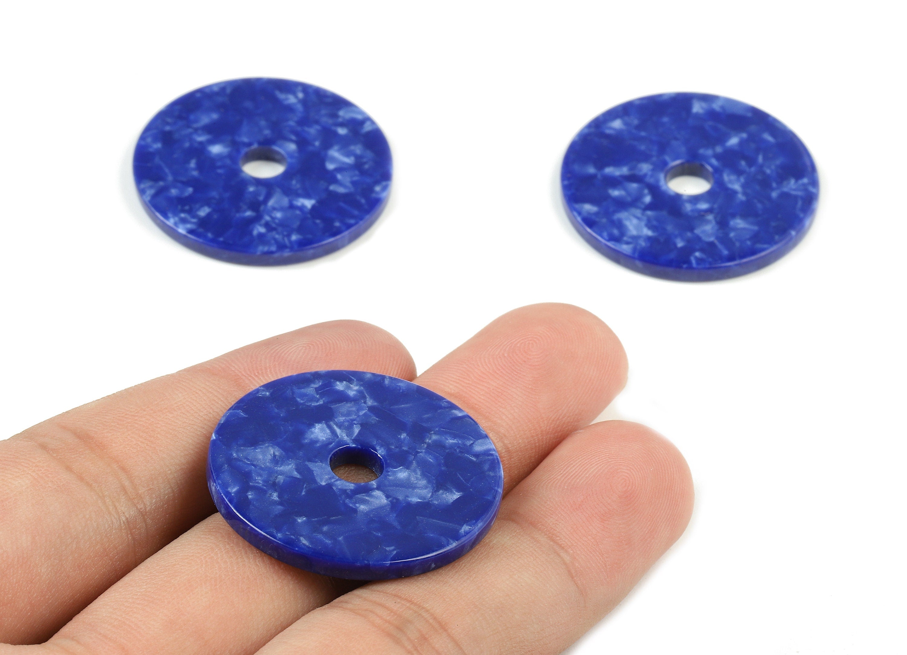 Acetate Round Charms - Circle Earring & Pendant - Earring Findings - Jewelry Supplies - Color Code: A408 - 30.49x30.49x2.6mm - AC1748-A408 - DOMEDBAZAAR