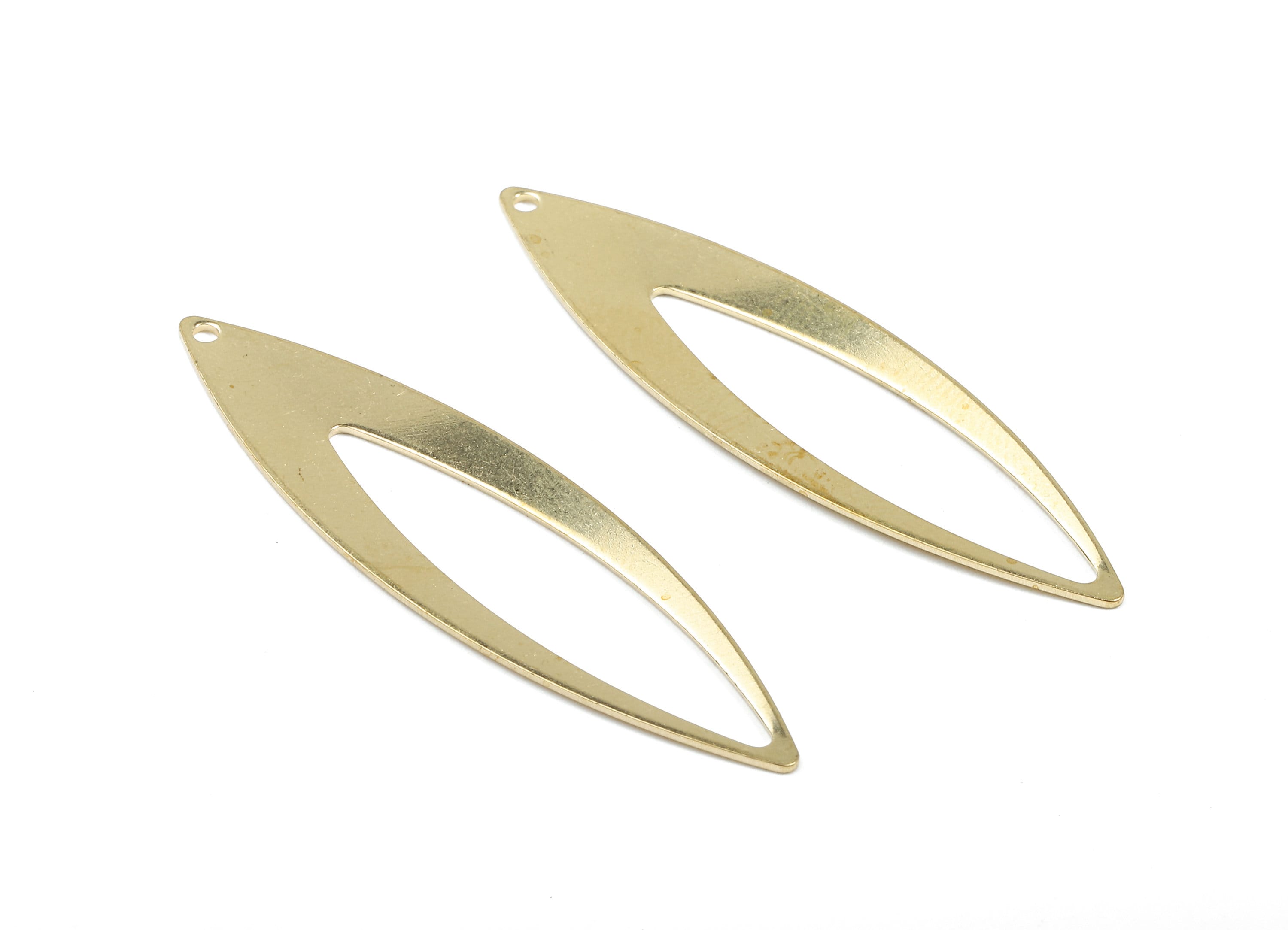Brass Marquise Charms - Raw Brass Marquise Earrings and Pendant - Brass Marquise Necklace - Earring Finding - 42x12x0.7mm - PP2948 - DOMEDBAZAAR