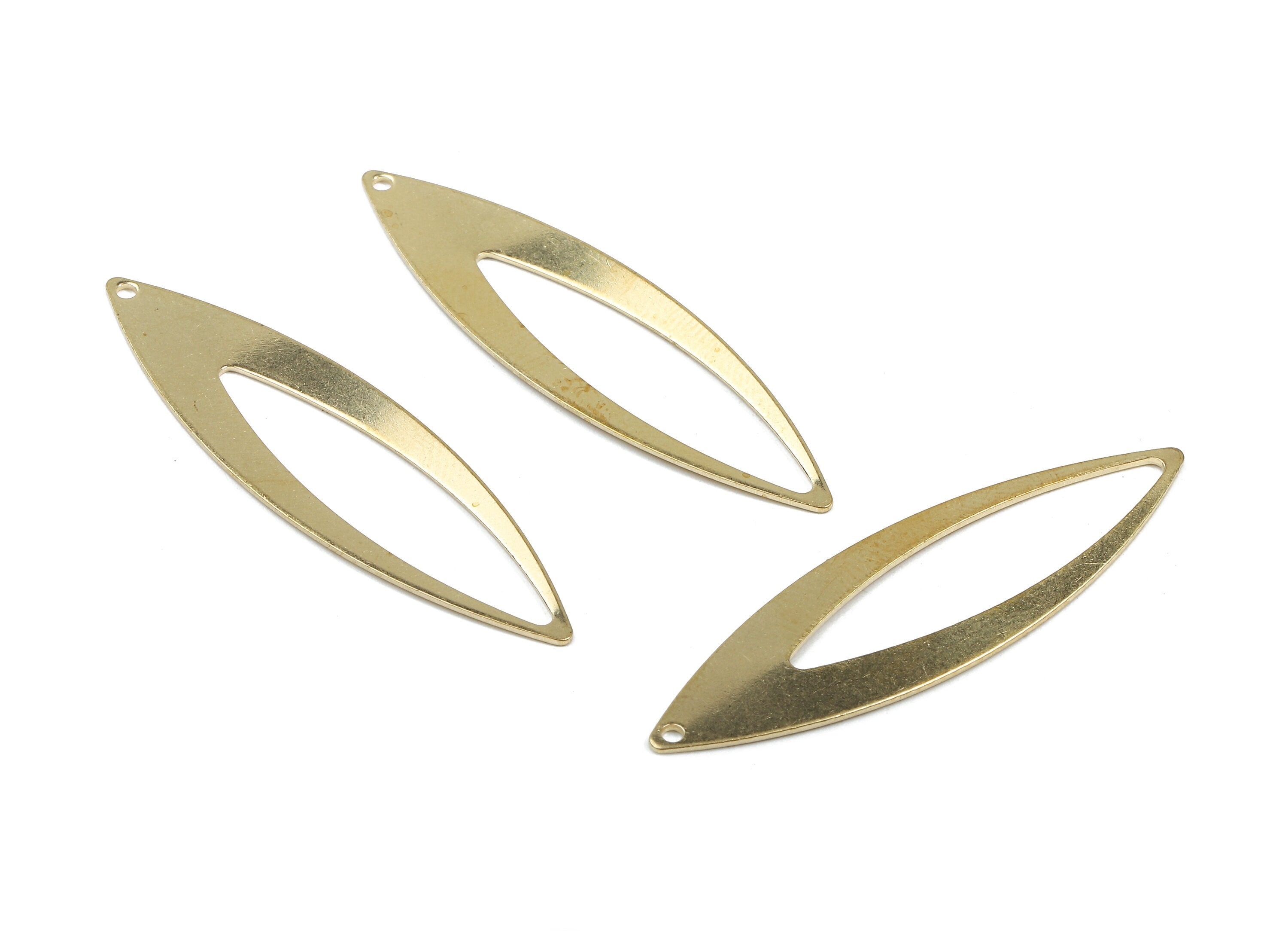 Brass Marquise Charms - Raw Brass Marquise Earrings and Pendant - Brass Marquise Necklace - Earring Finding - 42x12x0.7mm - PP2948 - DOMEDBAZAAR