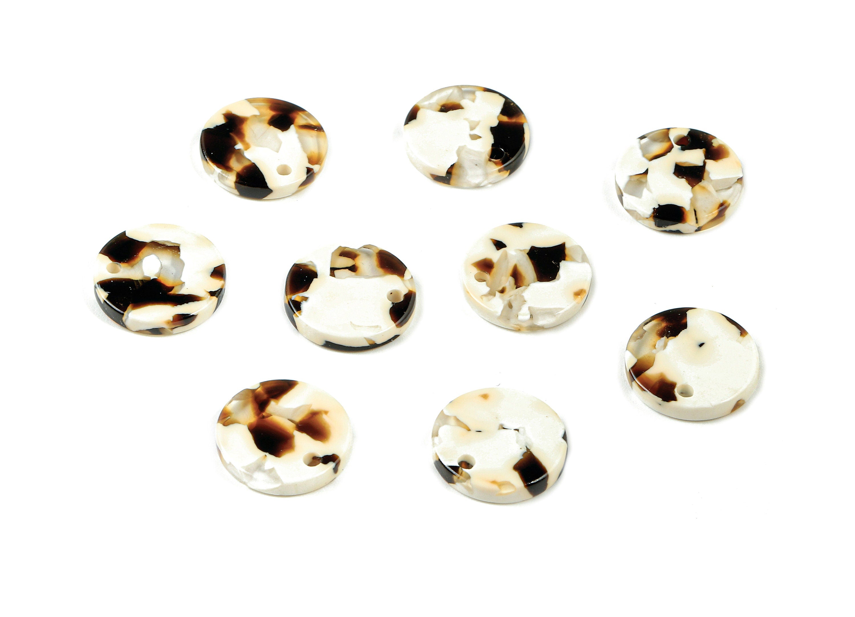 Acetate Round Charms - Round Earrings and Pendant - Earring Findings - Jewelry Supplies - Color Code:A257 - 14.73x14.73x2.48mm - AC1064-A257 - DOMEDBAZAAR