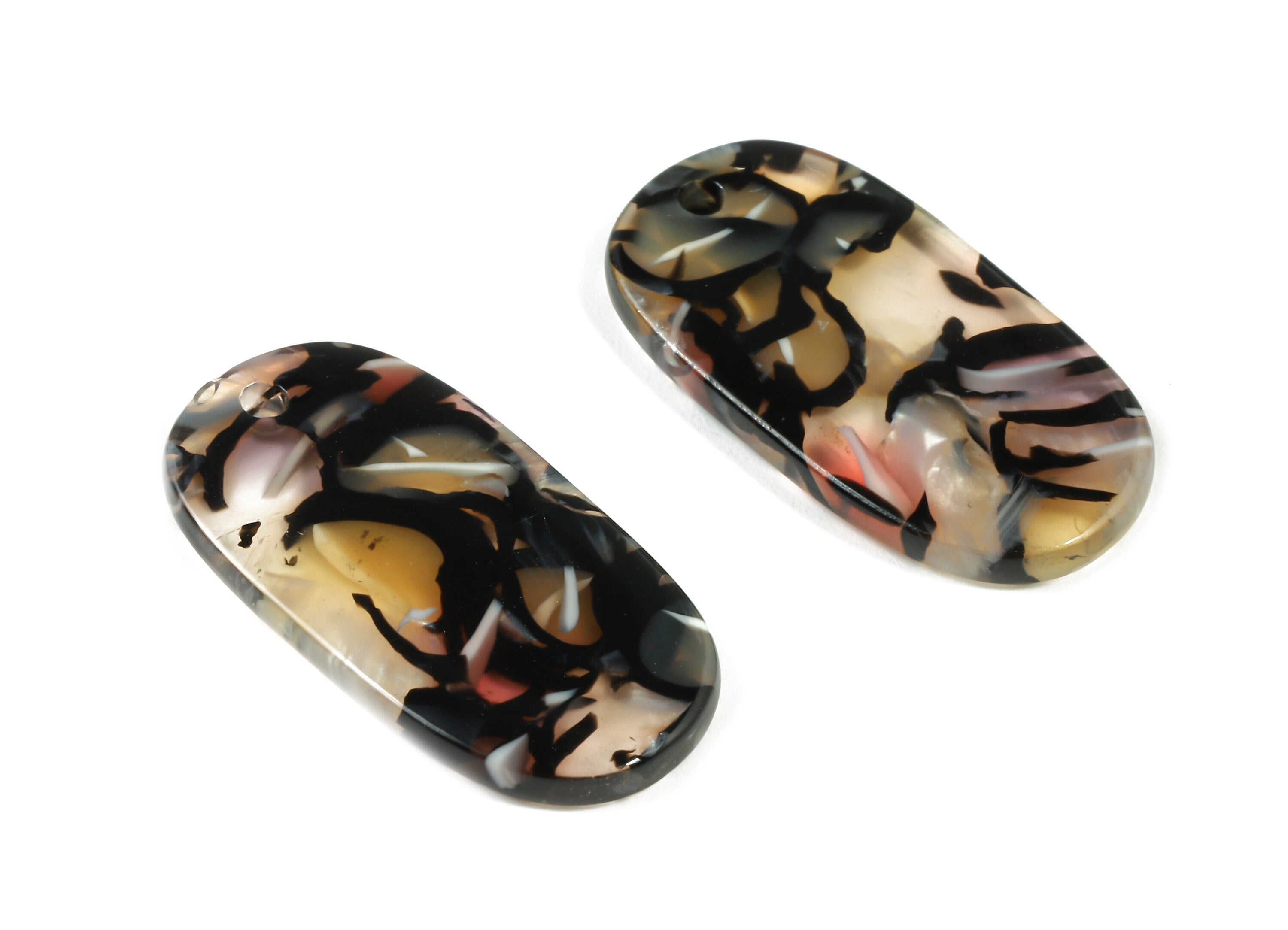 Acetate Oval Charms - Oval Earrings and Pendant - Earring Findings - Jewelry Supplys - Color Code:A343 - 26.38x14.11x2.63mm - AC1156-A343 - DOMEDBAZAAR