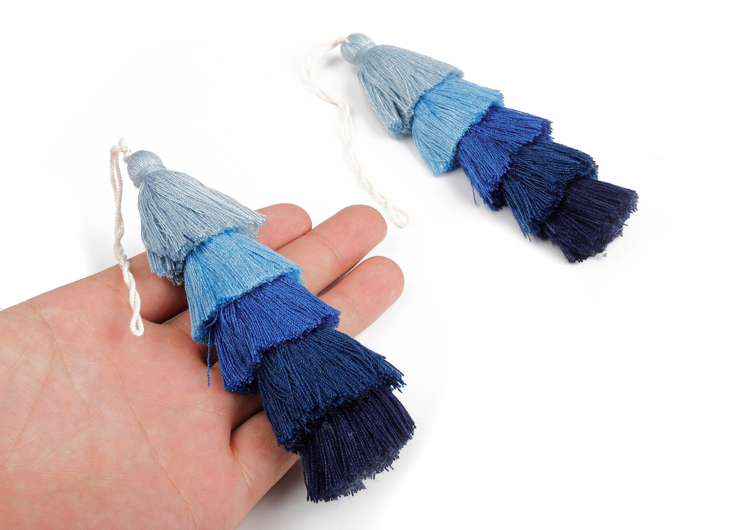 5 Layers Tassel Charms - Tiered Tassel Earrings - Stacked Tassel Pendant - Tiered Tassel for Earring and Key Chain - 120.58x13.71mm - TS1049 - DOMEDBAZAAR