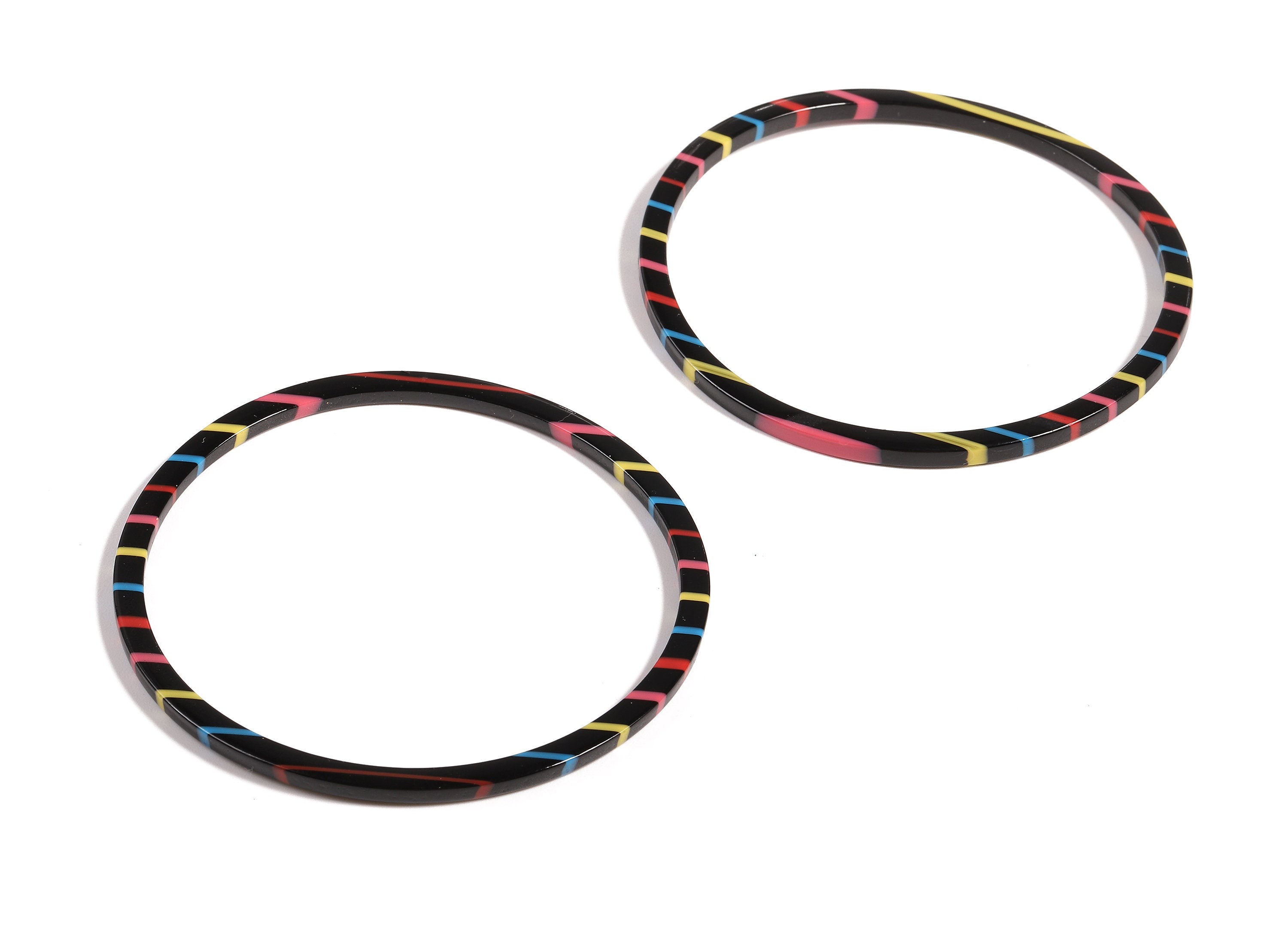 Acetate Hoop Charms - Circle Earring and Pendant - Earring Findings - Jewelry Supplies - Color Code: A141 - 65x65x2.27mm - AC1164-A141 - DOMEDBAZAAR