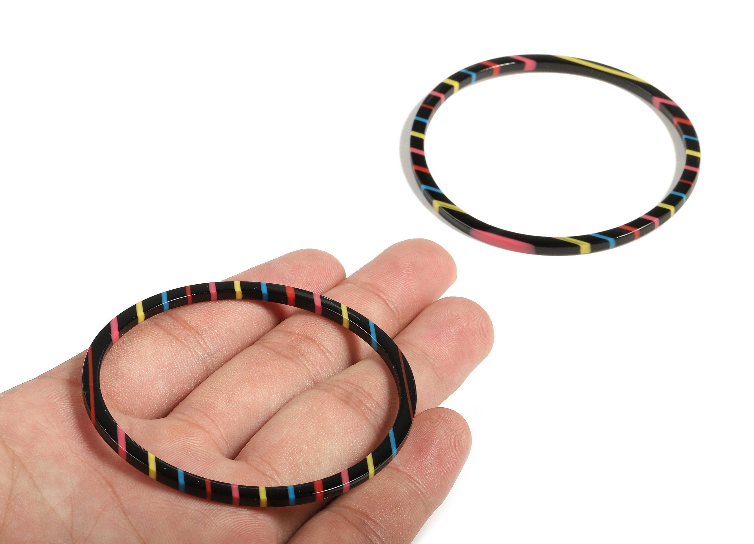 Acetate Hoop Charms - Circle Earring and Pendant - Earring Findings - Jewelry Supplies - Color Code: A141 - 65x65x2.27mm - AC1164-A141 - DOMEDBAZAAR