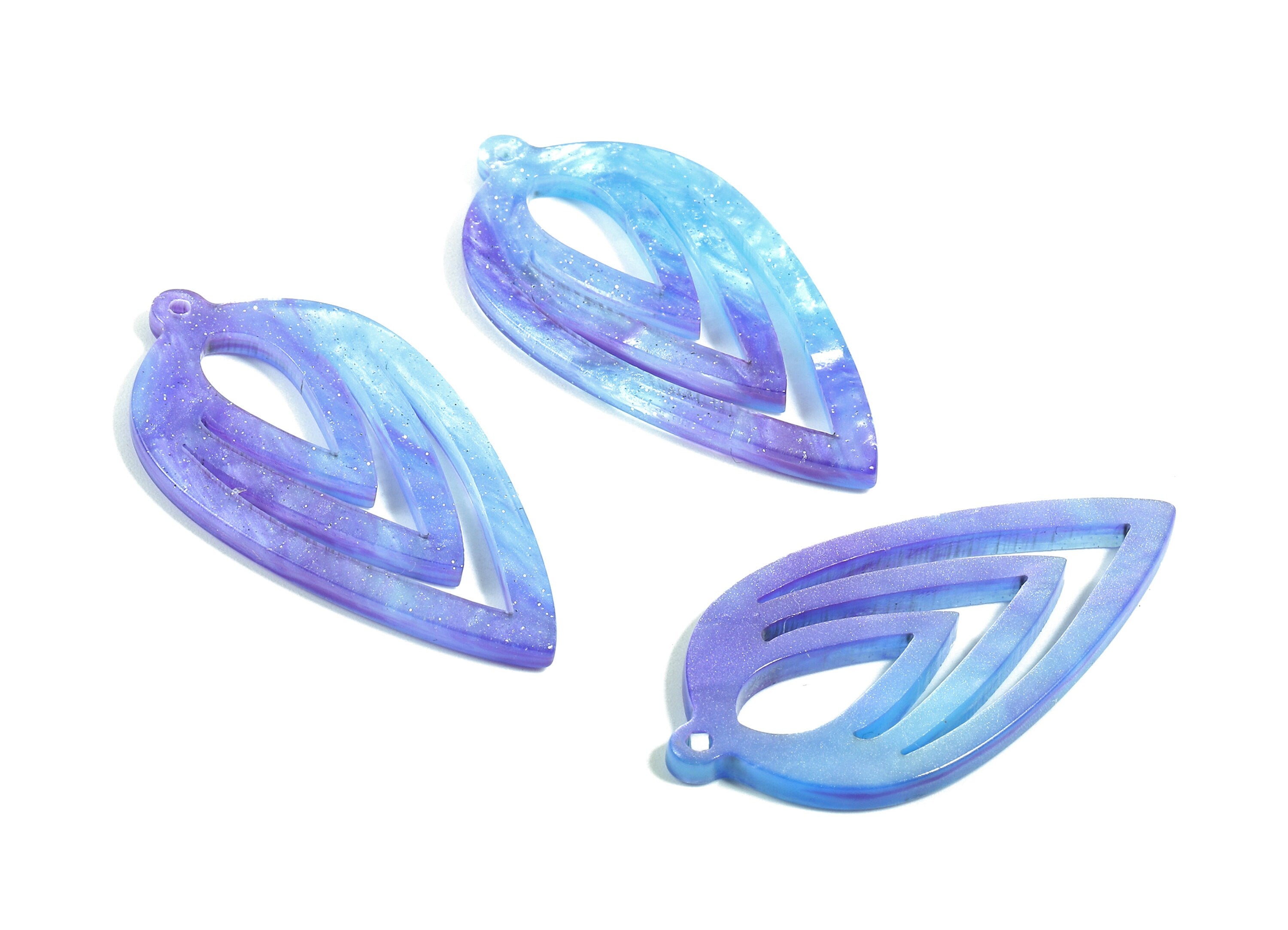 Acetate Drop Charms - Drop Earring and Pendant - Earring Findings - Jewelry Supplies - Color Code:A384 - 45.57x23.36x2.54mm - AC1722-A384 - DOMEDBAZAAR