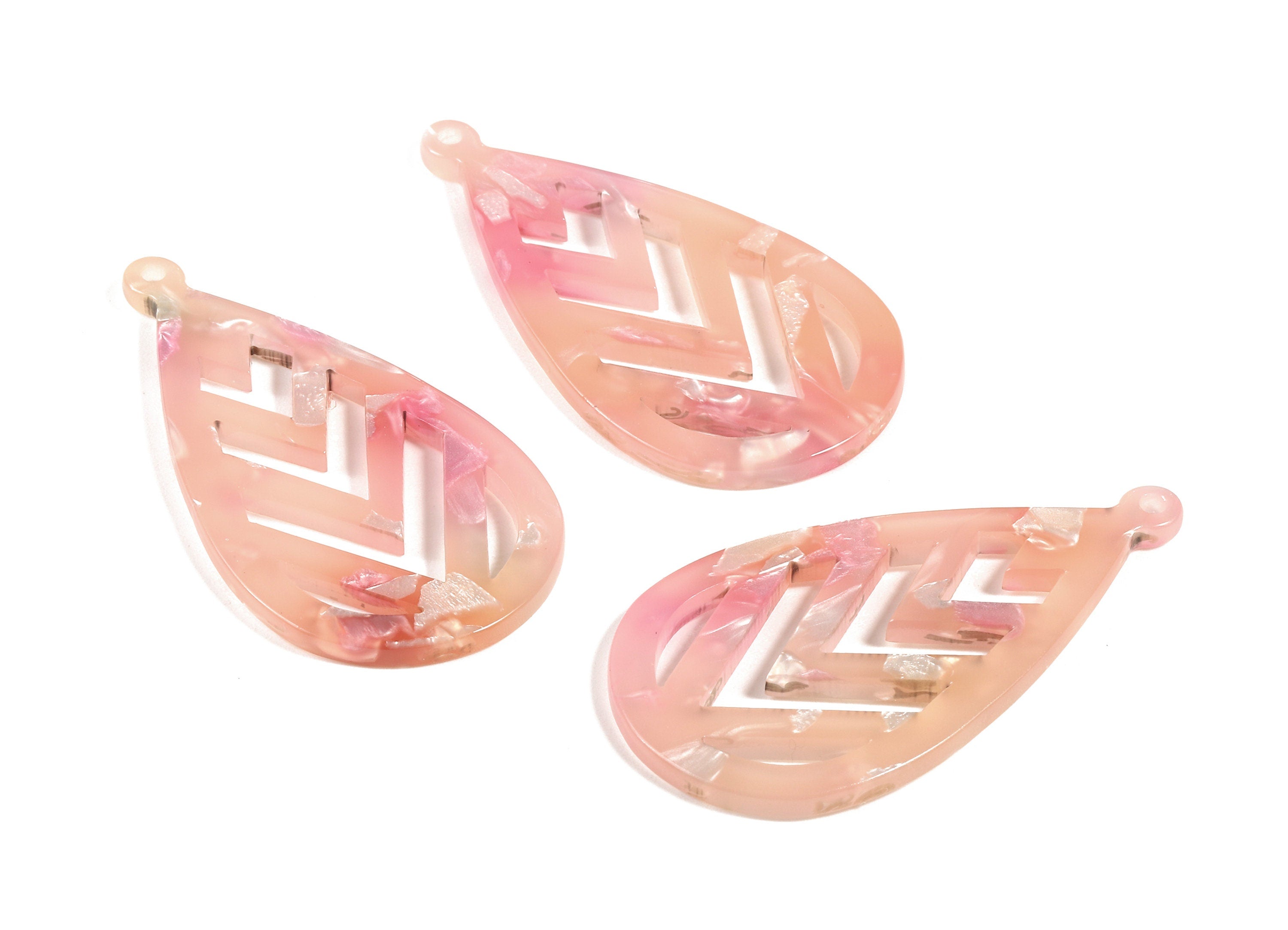 Acetate Drop Charms - Drop Earring and Pendant - Earring Findings - Jewelry Supplies - Color Code:A383 - 45.91x24.8x2.91mm - AC1723-A383 - DOMEDBAZAAR
