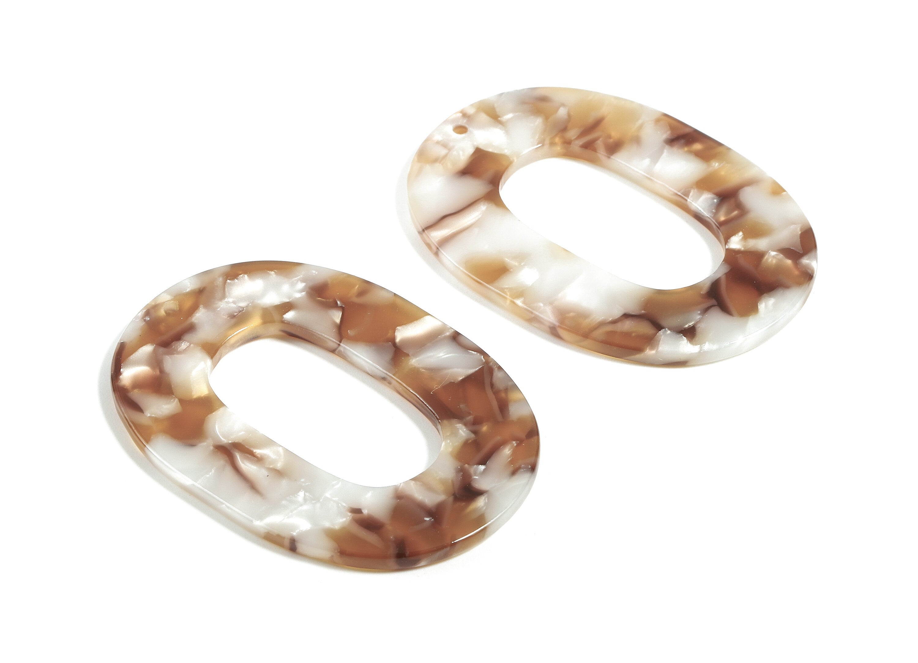 Acetate Oval Charms - Oval Earrings and Pendant - Earring Findings - Jewelry Supplies - Color Code: A376 - 46.74x34.38x2.58mm - AC1065-A376 - DOMEDBAZAAR