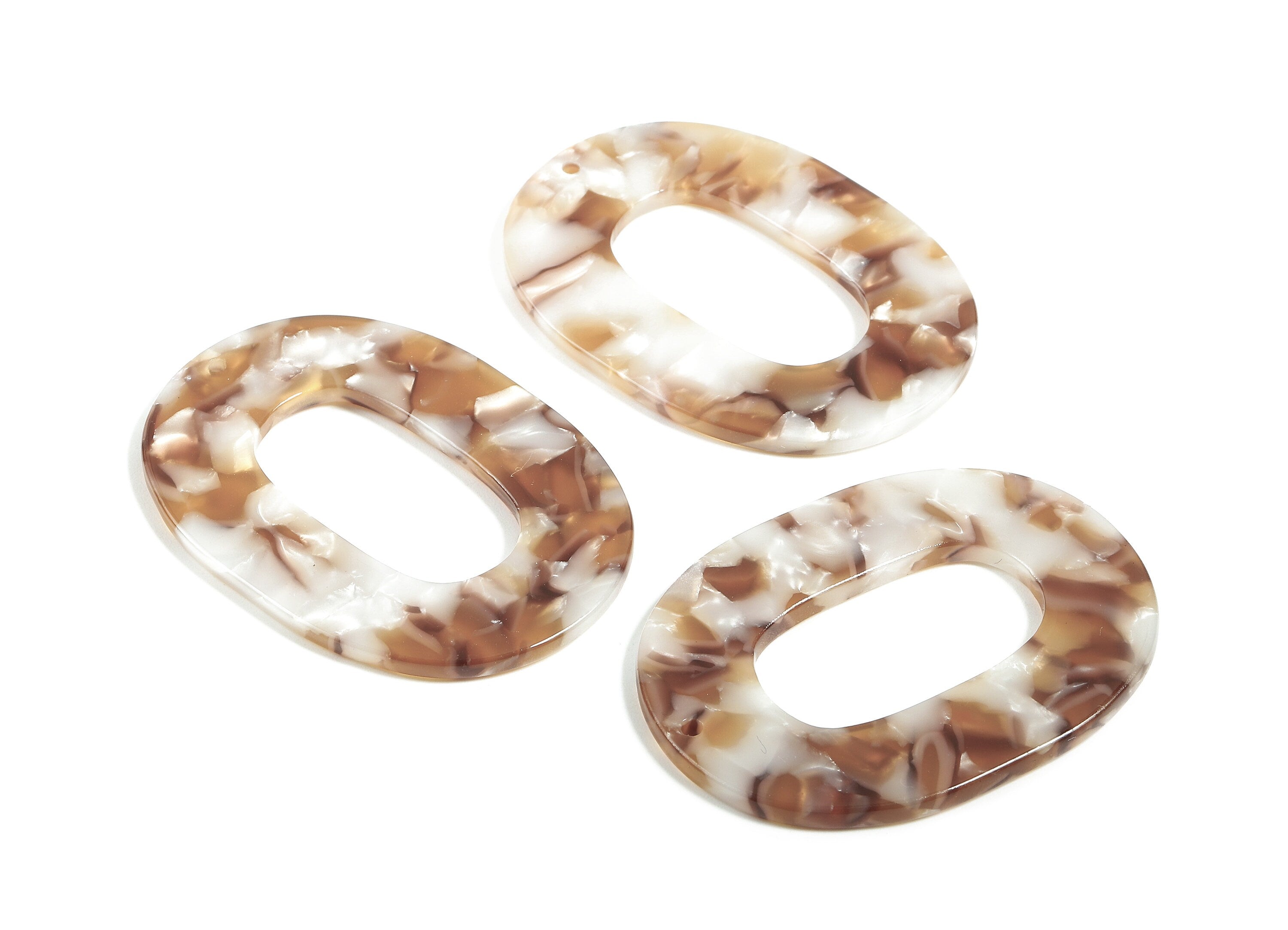 Acetate Oval Charms - Oval Earrings and Pendant - Earring Findings - Jewelry Supplies - Color Code: A376 - 46.74x34.38x2.58mm - AC1065-A376 - DOMEDBAZAAR
