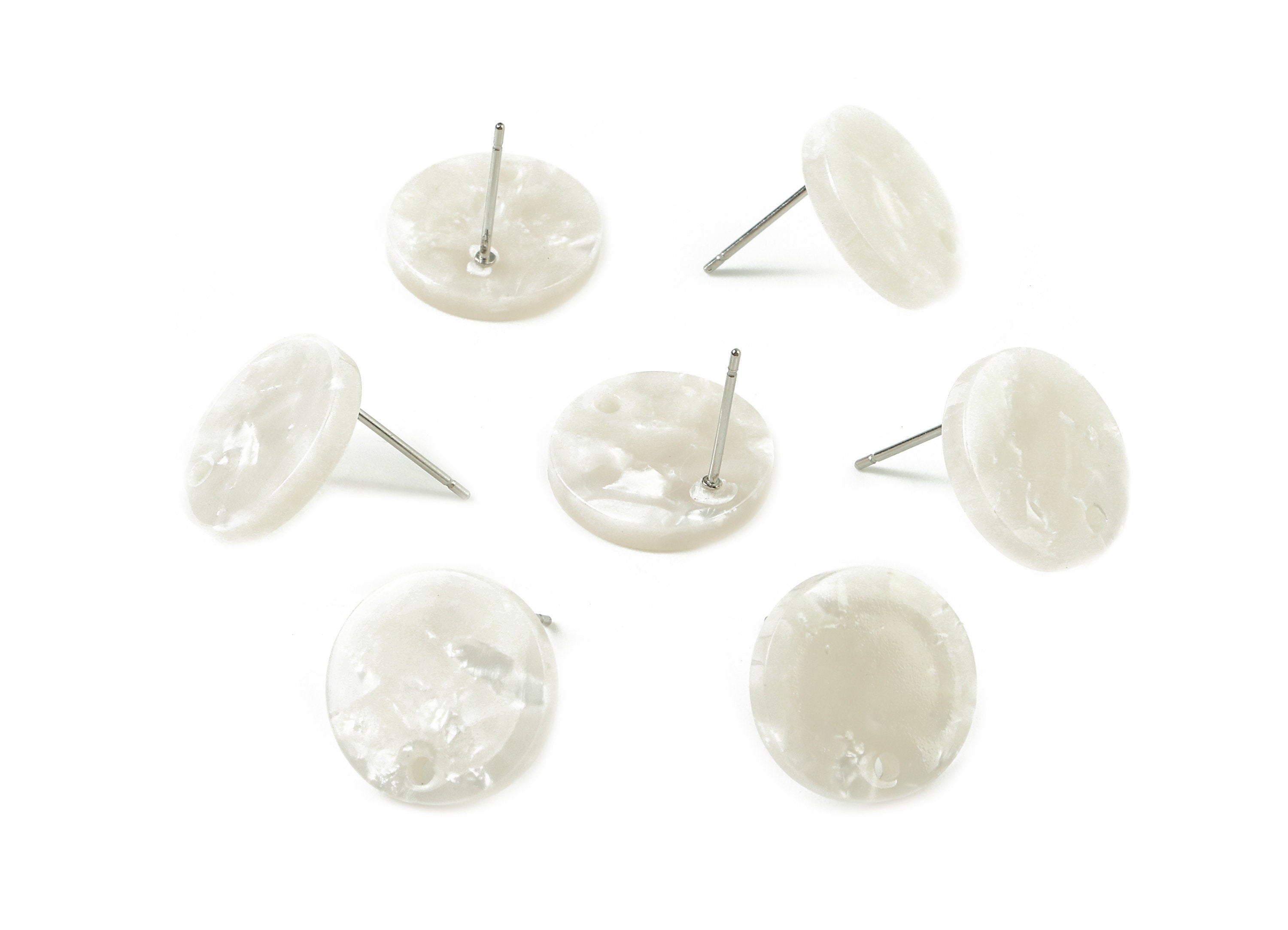 Acetate Round Earring Stud - Acetate Round Earring Post - Earring Stud Findings - Color Code: A12 - 14.84x14.84x2.49mm - AC1385-A12 - DOMEDBAZAAR