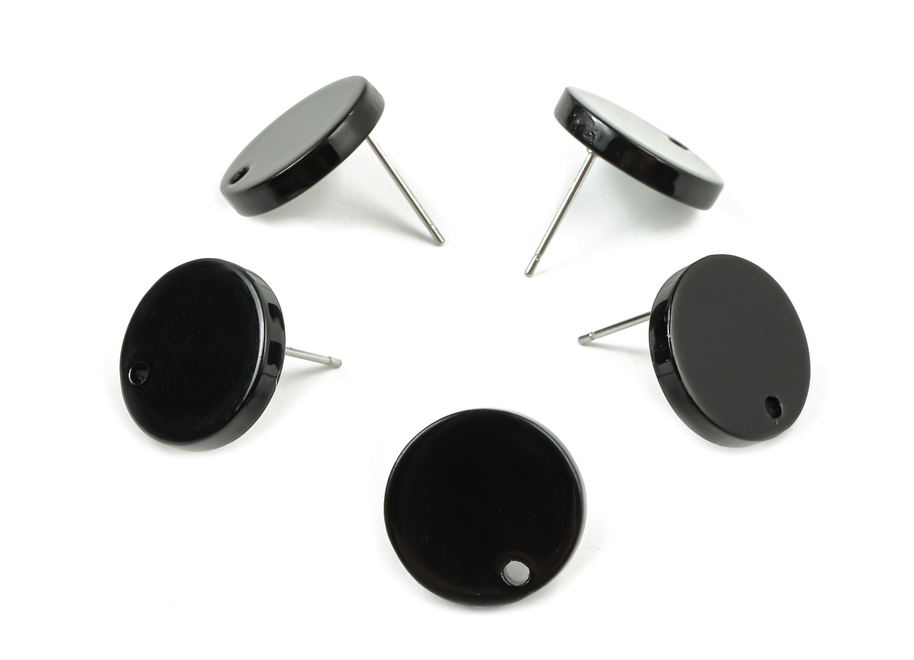Acetate Round Earring Stud - Acetate Round Earring Post - Earring Stud Findings - Color Code: A66 - 14.84x14.84x2.49mm - AC1385-A66 - DOMEDBAZAAR
