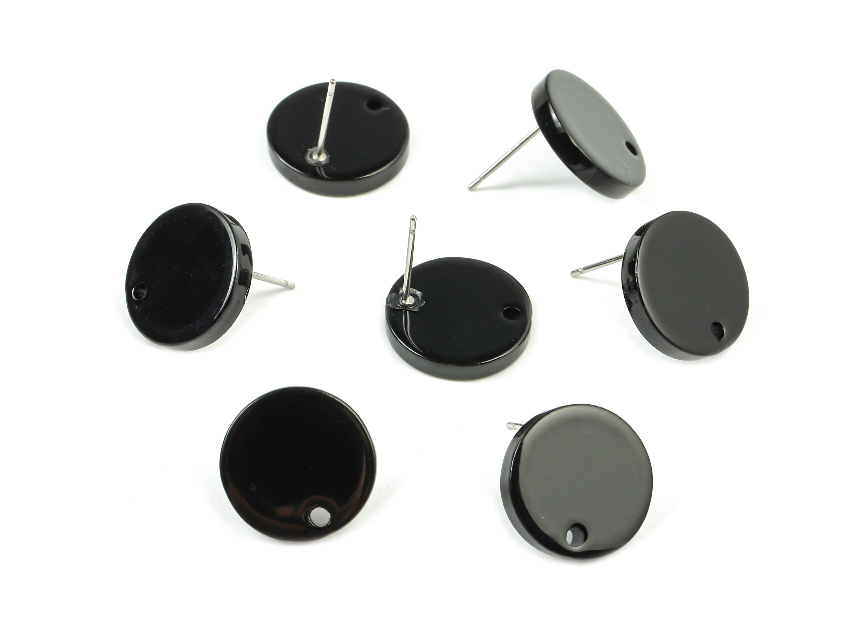 Acetate Round Earring Stud - Acetate Round Earring Post - Earring Stud Findings - Color Code: A66 - 14.84x14.84x2.49mm - AC1385-A66 - DOMEDBAZAAR