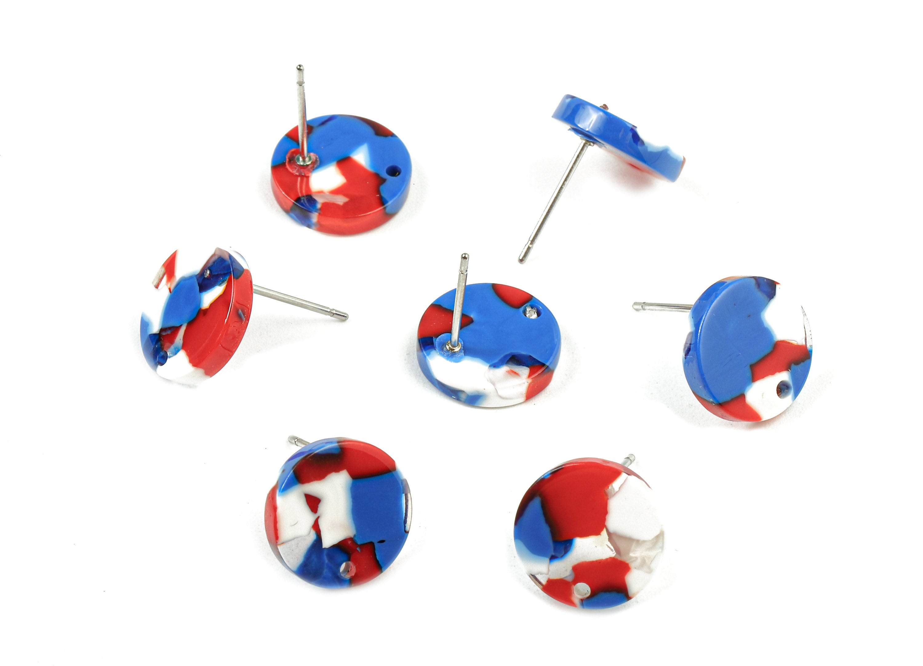 Acetate Round Earring Stud - Acetate Round Earring Post - Earring Post Findings - Color Code: A73 - 11.6x11.6x2.95mm - AC1139-A73 - DOMEDBAZAAR