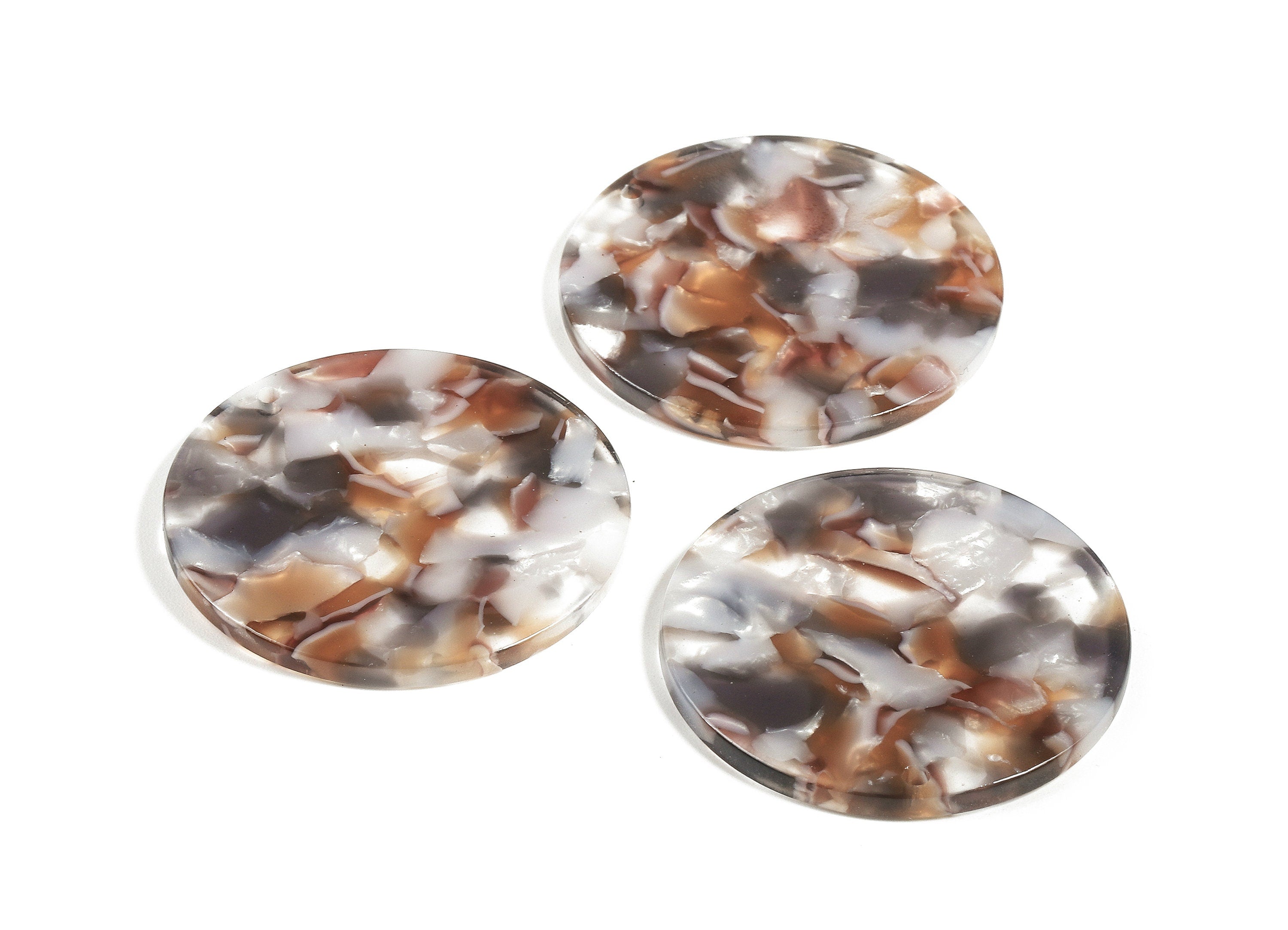 Acetate Round Charms - Coin Earrings and Pendant - Earring Findings - Jewelry Supplys - Color Code: A372 - 34.8x34.8x2.54mm - AC1135-A372 - DOMEDBAZAAR