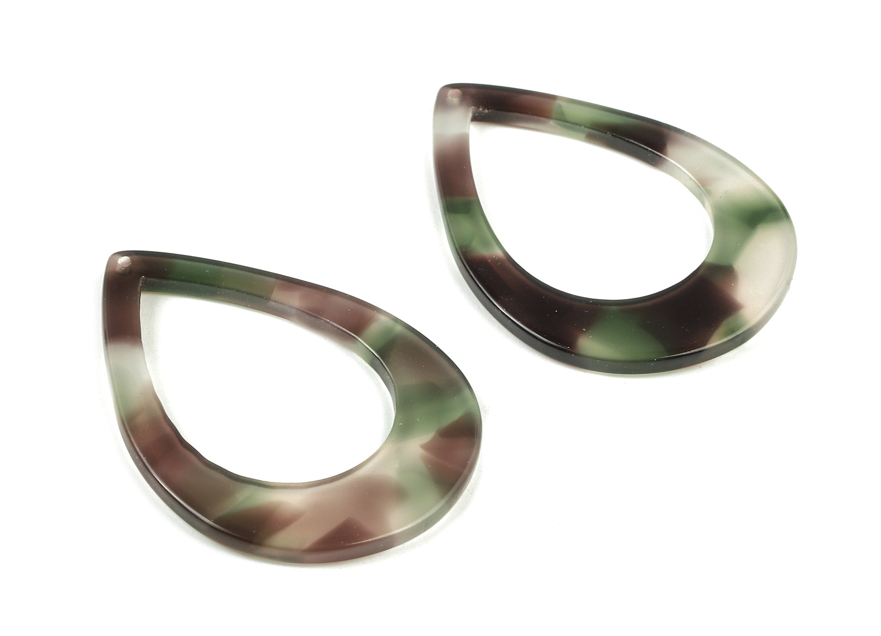 Acetate Drop Charms - Drop Earring and Pendant - Earring Findings - Jewelry Supplies - Color Code: A349 - 45.84x32.7x2.56mm - AC1022-A349 - DOMEDBAZAAR