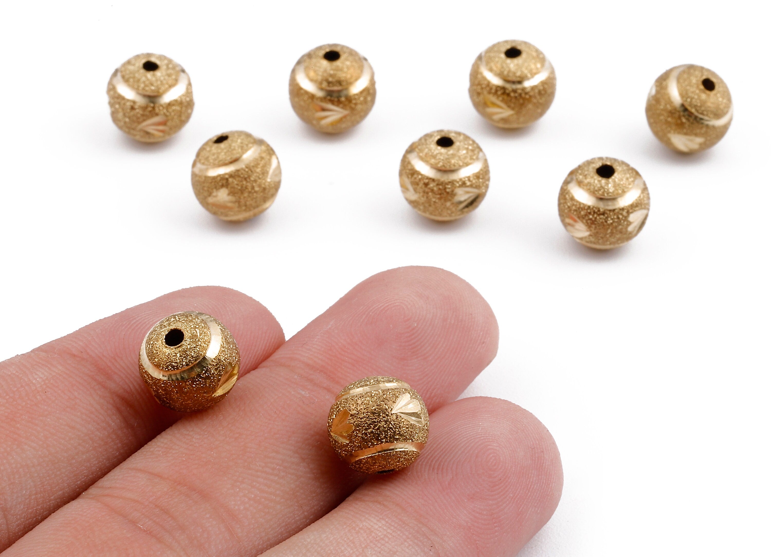 Brass Spacer Ball Beads - Raw Brass Spacer Ball Beads - Necklace Beads - Earring Findings - Jewelry Supplies - 9.97x9.84mm - PP2309 - DOMEDBAZAAR