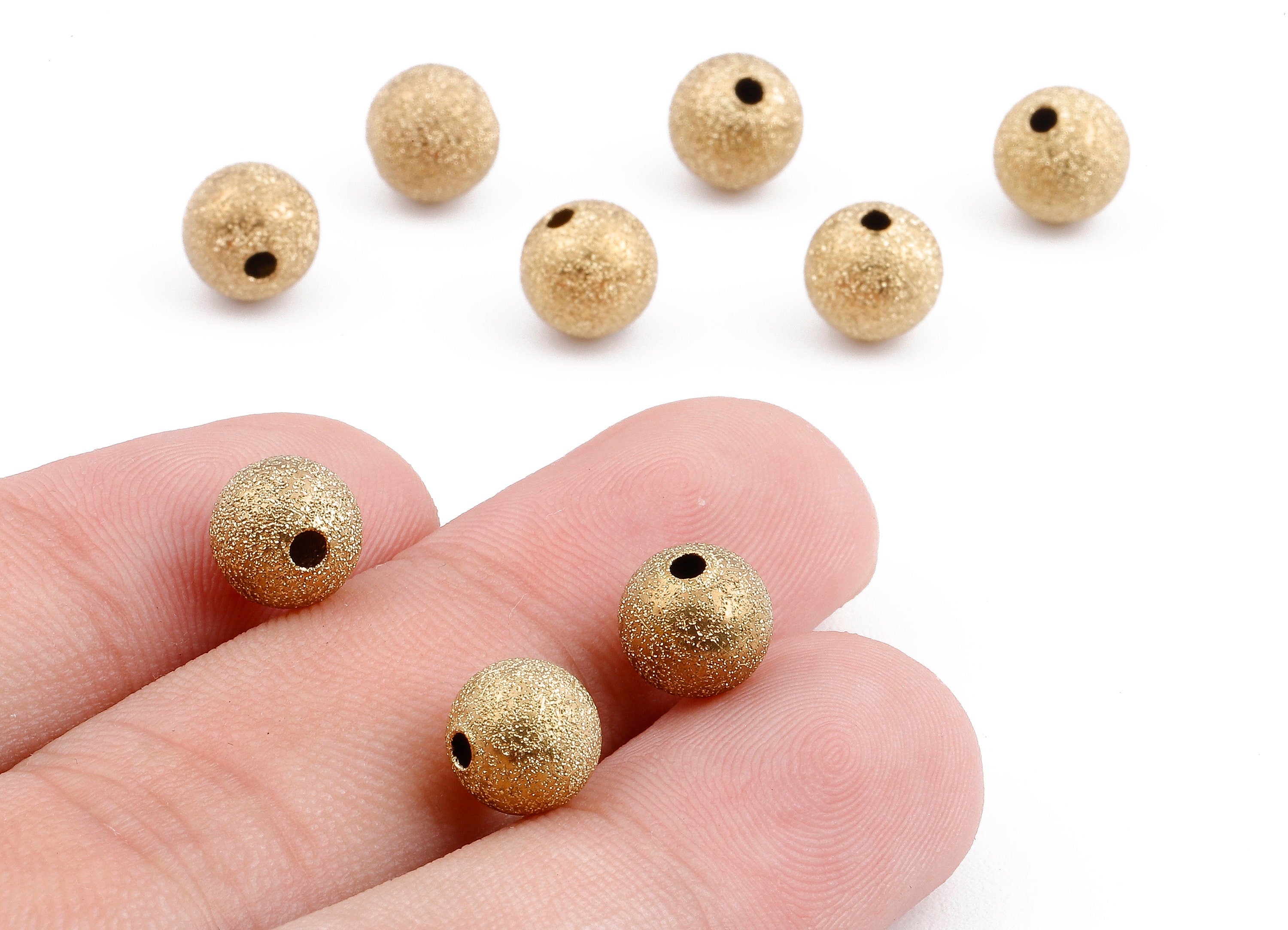Brass Spacer Ball Beads - Raw Brass Spacer Ball Beads - Necklace Beads - Earring Findings - Jewelry Supplies - 8.01x7.89mm- PP2330 - DOMEDBAZAAR