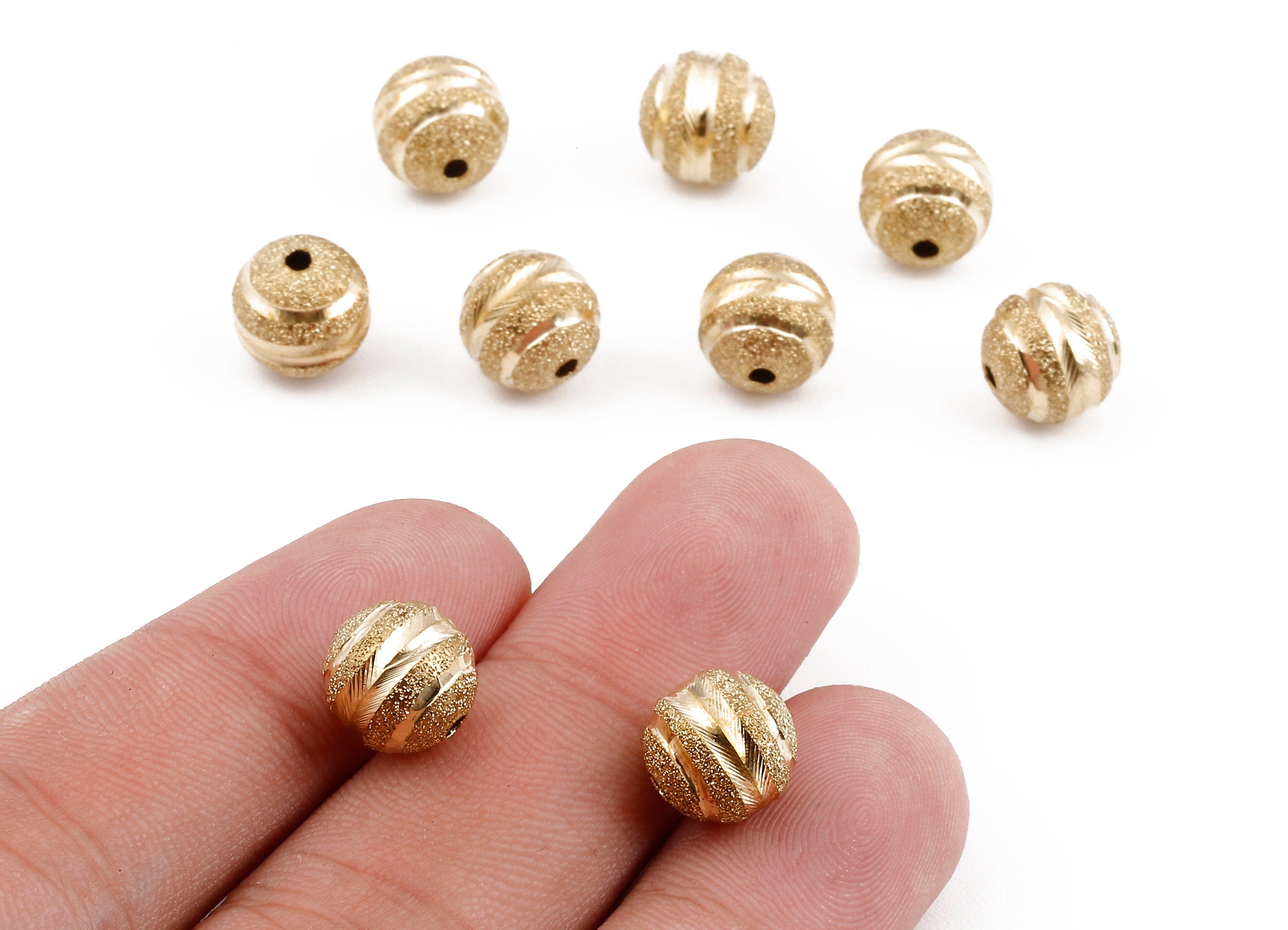 Brass Spacer Ball Beads - Raw Brass Spacer Ball Beads - Necklace Beads - Earring Findings - Jewelry Supplies - 9.99x9.89mm - PP2312 - DOMEDBAZAAR
