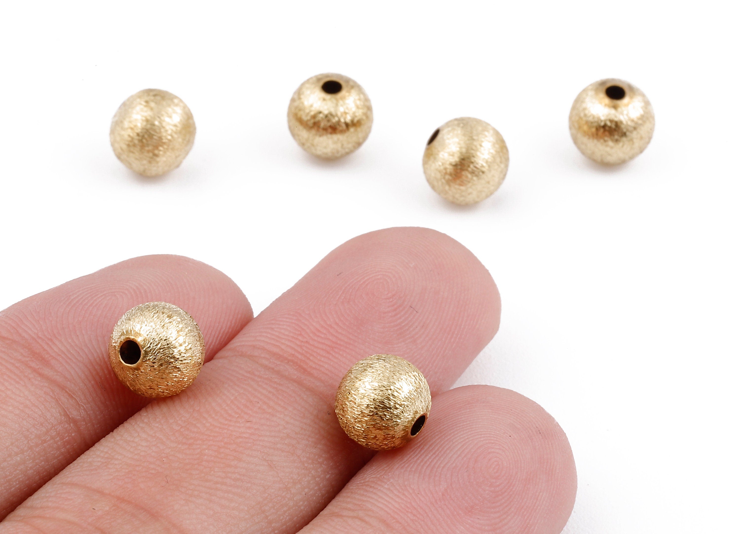 Brass Spacer Ball Beads - Raw Brass Spacer Ball Beads - Necklace Beads - Earring Findings - Jewelry Supplies - 8.17x7.66mm - PP2335 - DOMEDBAZAAR