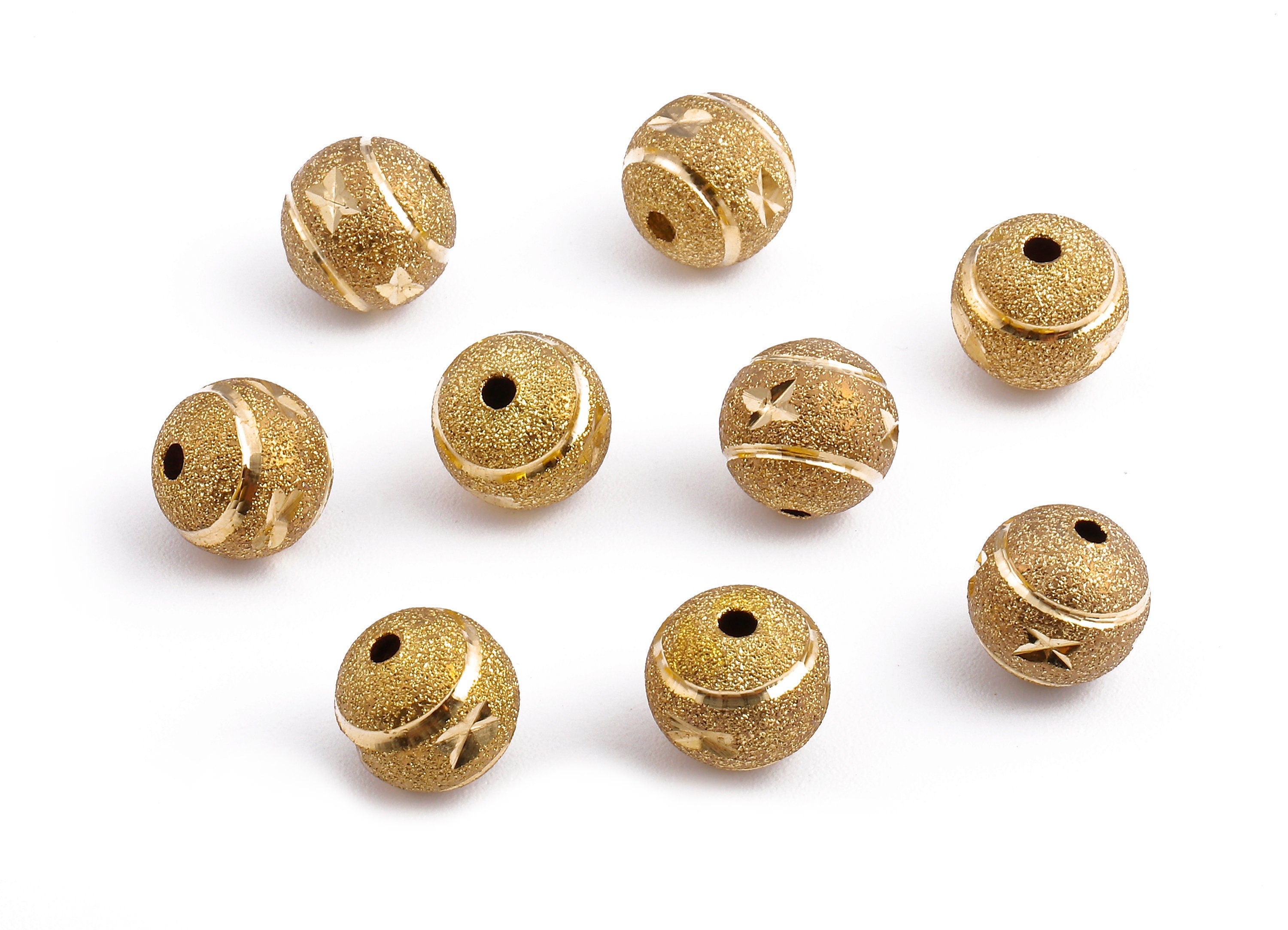 Brass Spacer Ball Beads - Raw Brass Spacer Ball Beads - Necklace Beads - Earring Findings - Jewelry Supplies - 10.08x9.89mm - PP2306 - DOMEDBAZAAR