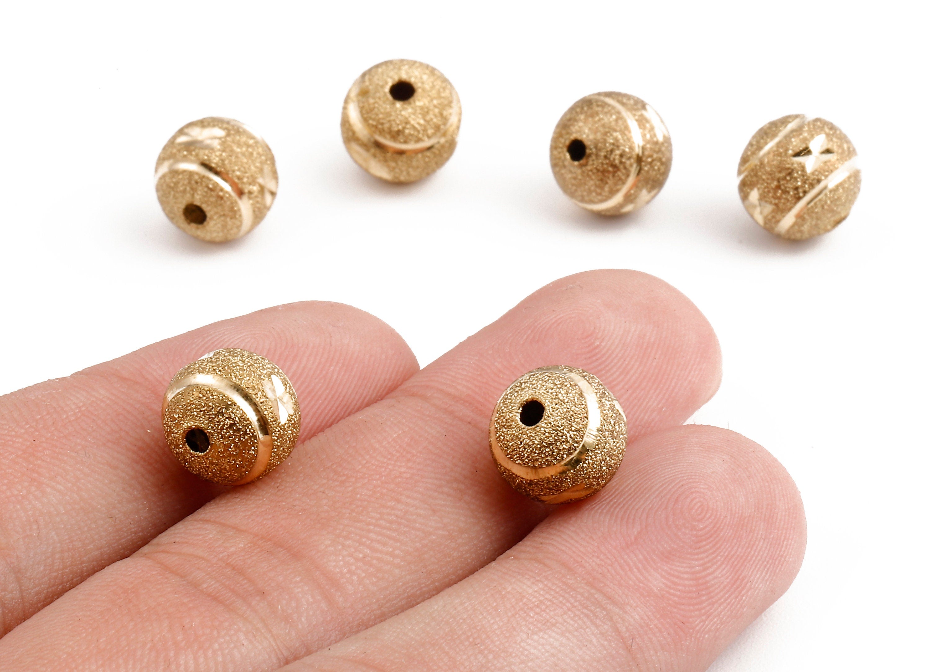 Brass Spacer Ball Beads - Raw Brass Spacer Ball Beads - Necklace Beads - Earring Findings - Jewelry Supplies - 10.08x9.89mm - PP2306 - DOMEDBAZAAR