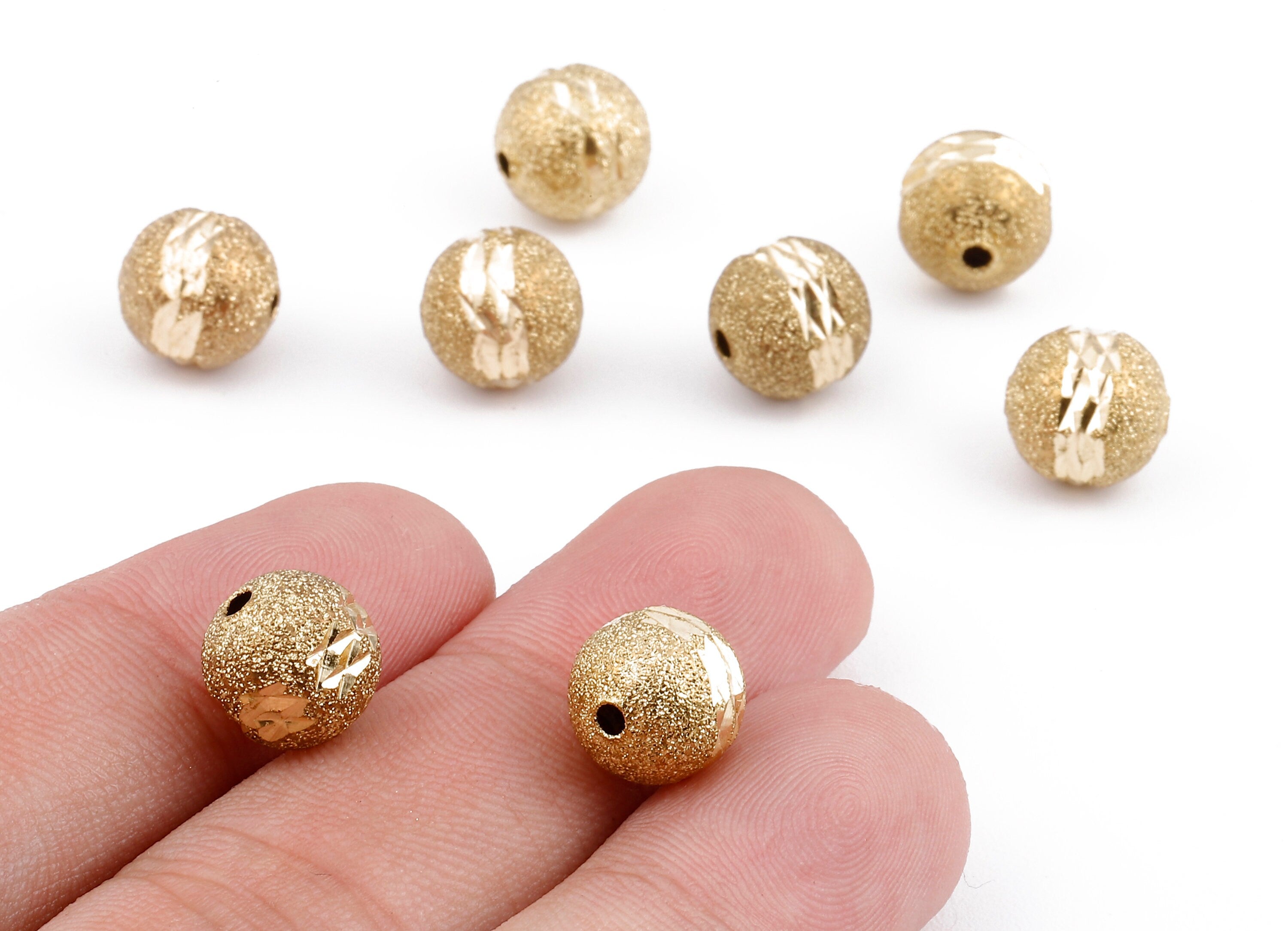 Brass Spacer Ball Beads - Raw Brass Spacer Ball Beads - Necklace Beads - Earring Findings - Jewelry Supplies - 10.07x9.65mm - PP2321 - DOMEDBAZAAR
