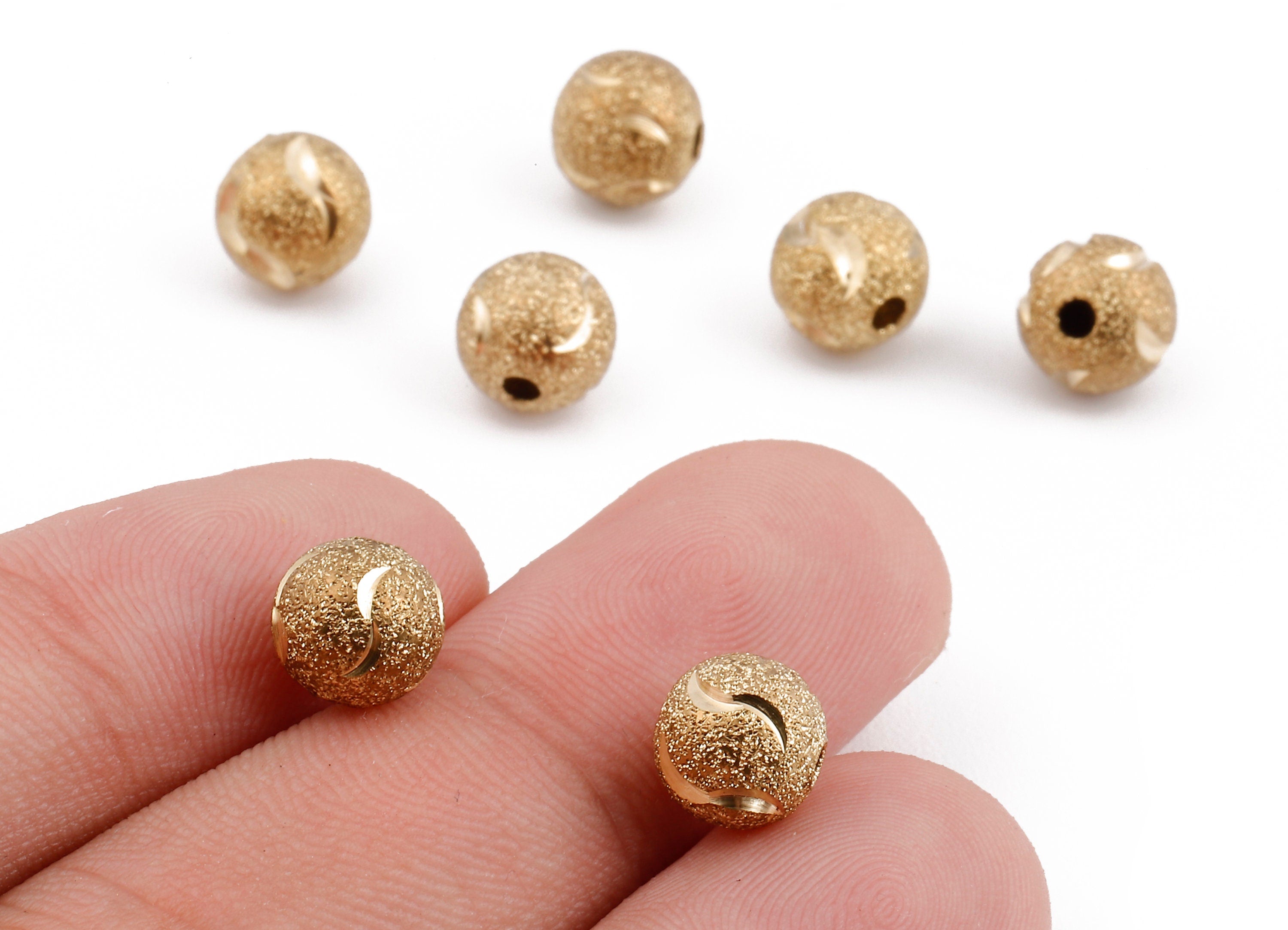 Brass Spacer Ball Beads - Raw Brass Spacer Ball Beads - Necklace Beads - Earring Findings - Jewelry Supplies - 8.15 x7.98mm - PP2314 - DOMEDBAZAAR