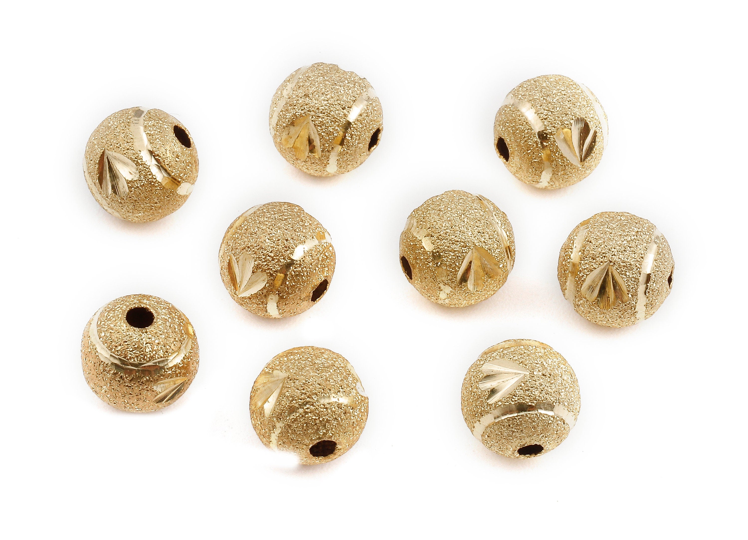Brass Spacer Ball Beads - Raw Brass Spacer Ball Beads - Necklace Beads - Earring Findings - Jewelry Supplies  - 8.01x7.95mm - PP2308 - DOMEDBAZAAR