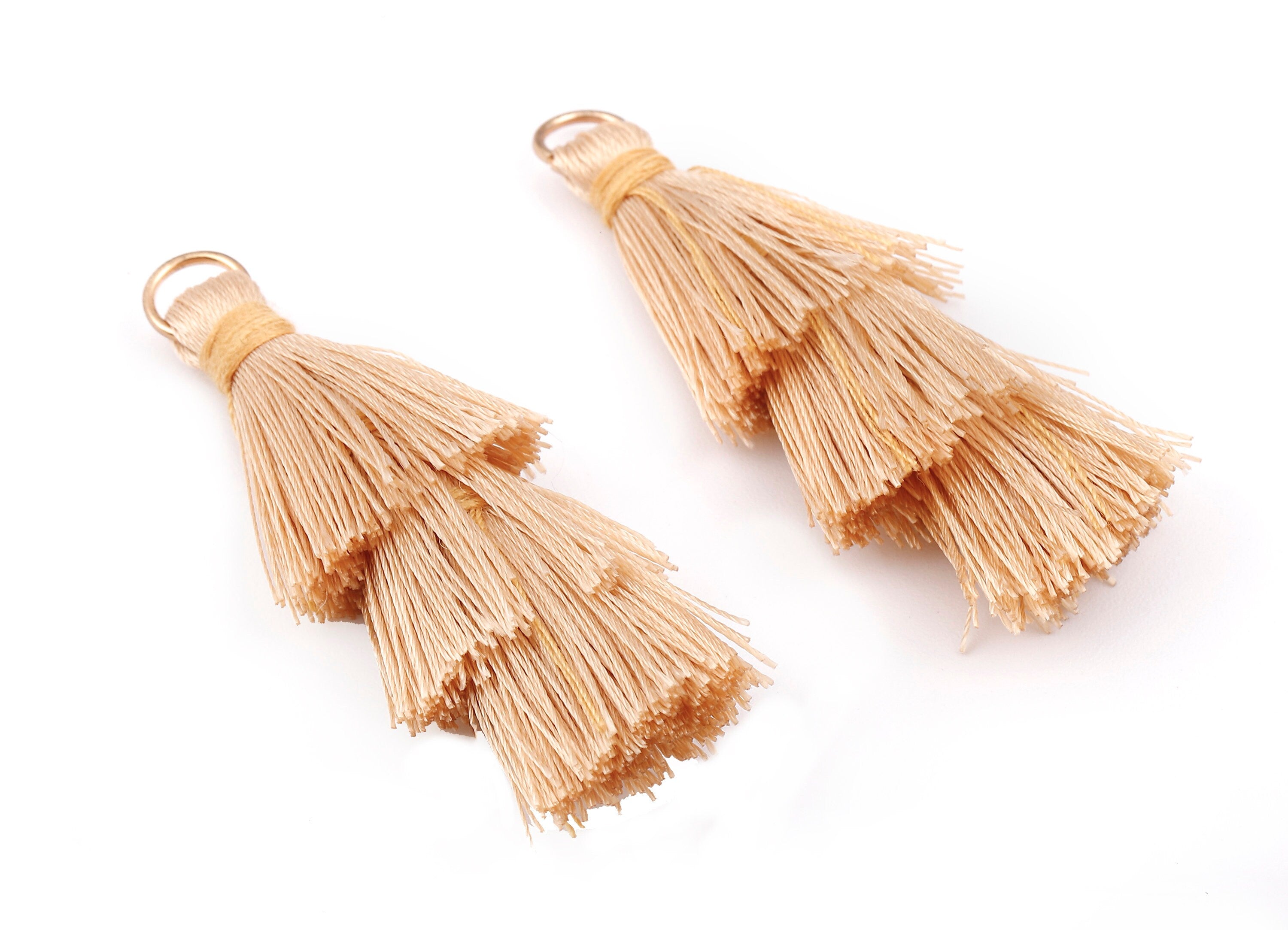 3 Layers Tassel Charms - Tiered Tassel Earrings - Tassels with Iron Jump Ring - TassACels for Earrings and Key Chain - 72.27x13.7mm - TS1053 - DOMEDBAZAAR