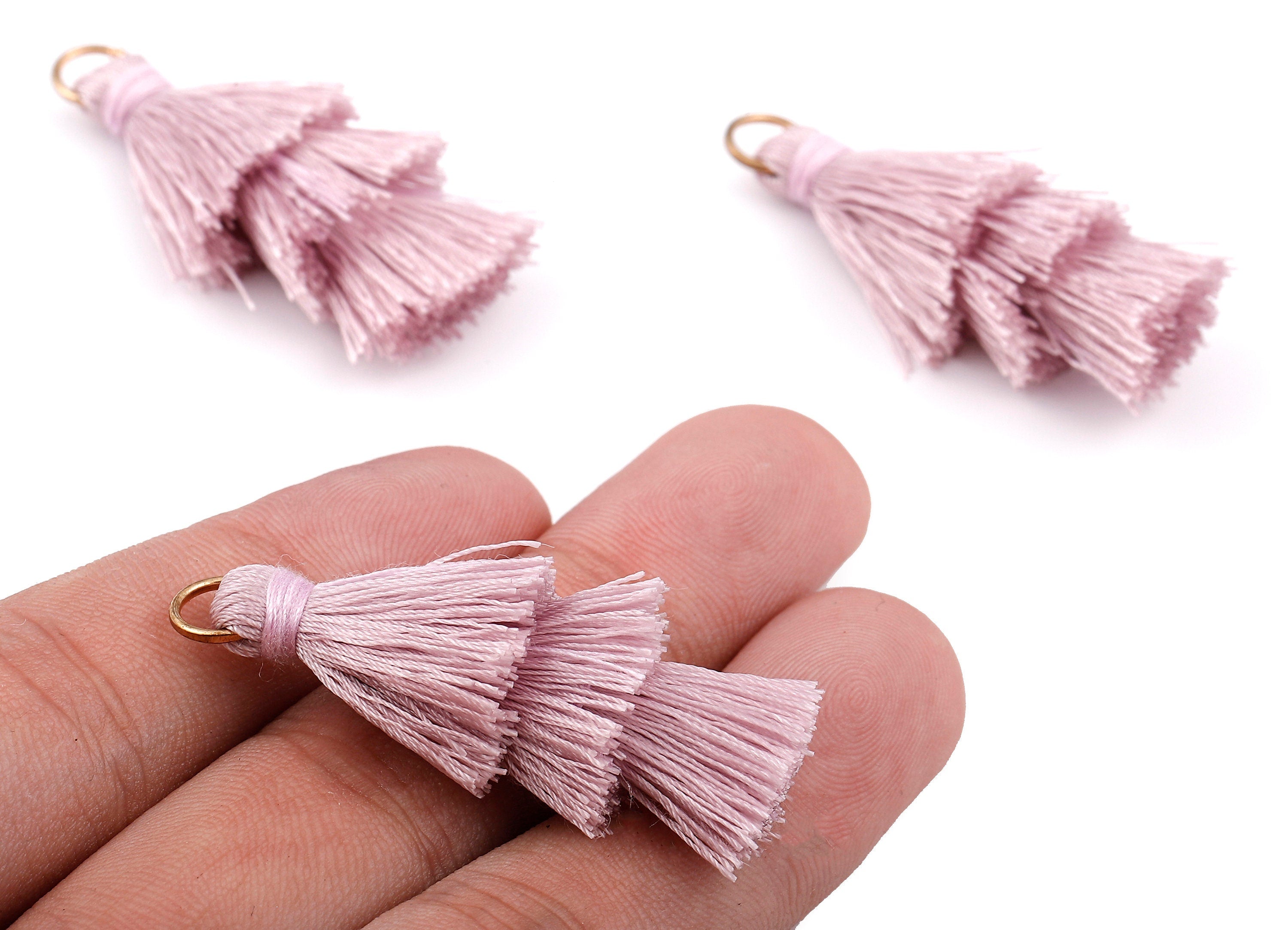 3 Layers Tassel Charms - Tiered Tassel Earrings - Tassels with Iron Jump Ring - TassACels for Earrings and Key Chain - 72.27x13.7mm - TS1055 - DOMEDBAZAAR