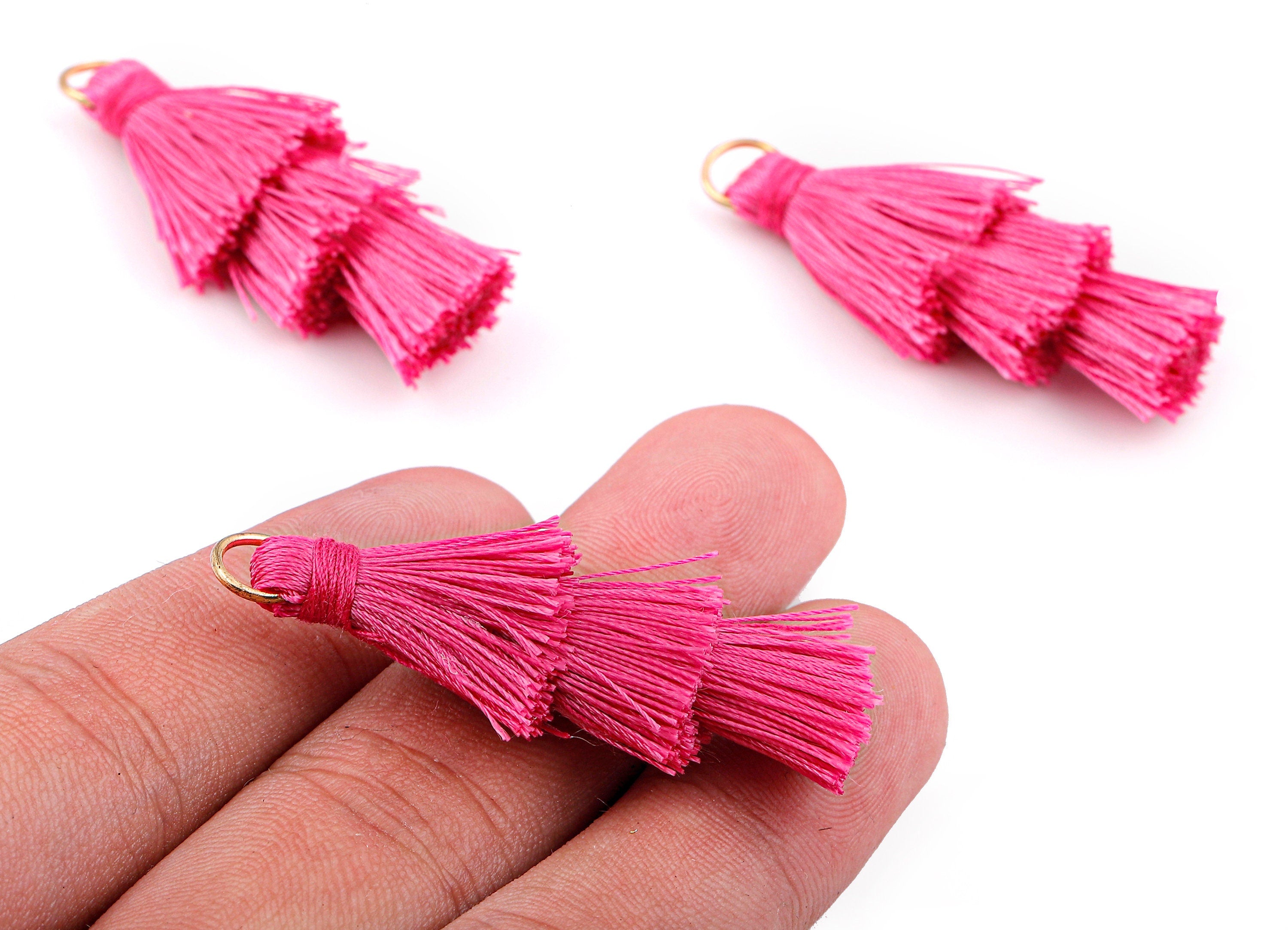 3 Layers Tassel Charms - Tiered Tassel Earrings - Tassels with Iron Jump Ring - TassACels for Earrings and Key Chain - 72.27x13.7mm - TS1058 - DOMEDBAZAAR