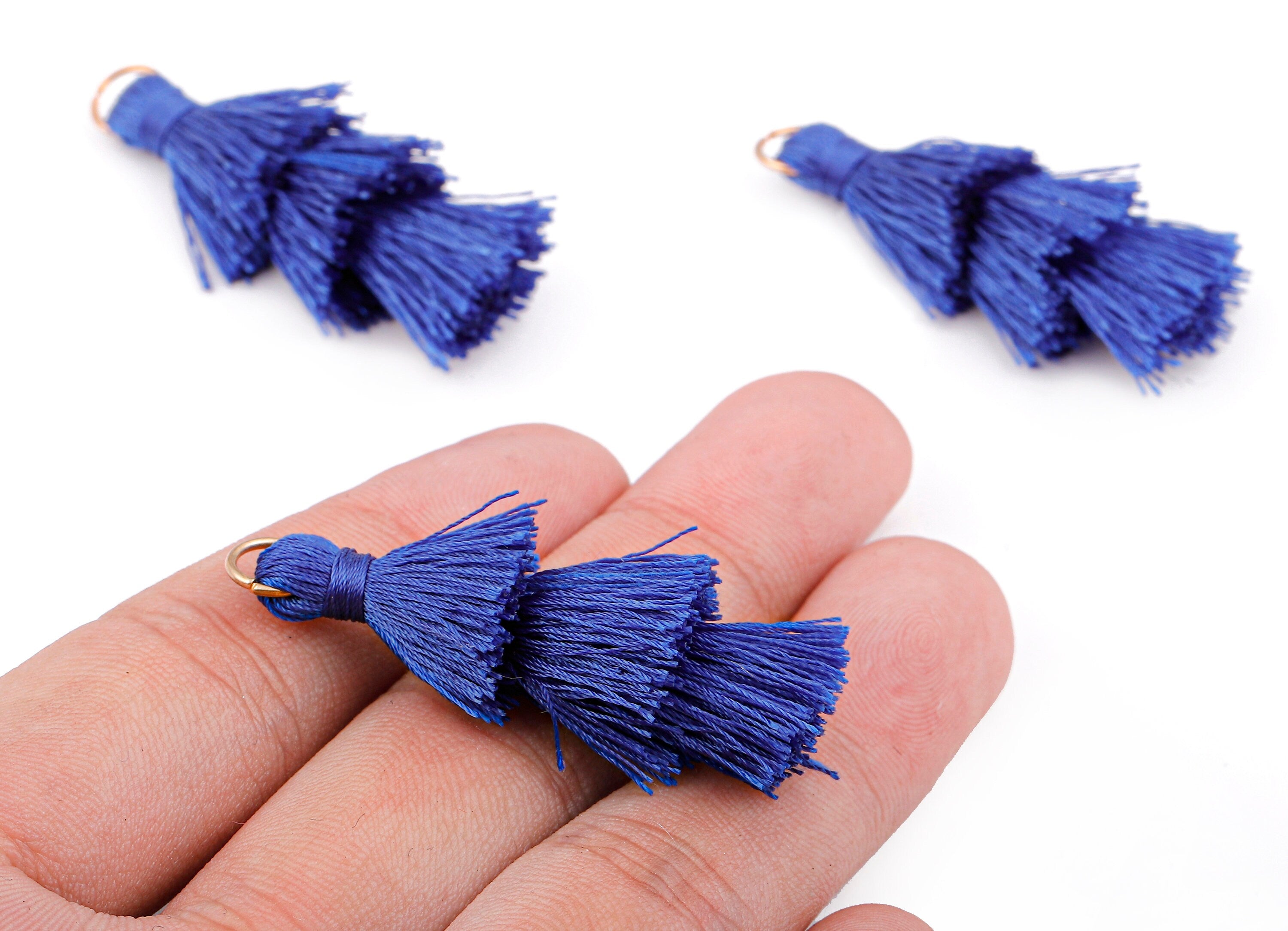 3 Layers Tassel Charms - Tiered Tassel Earrings - Tassels with Iron Jump Ring - TassACels for Earrings and Key Chain - 72.27x13.7mm - TS1060 - DOMEDBAZAAR