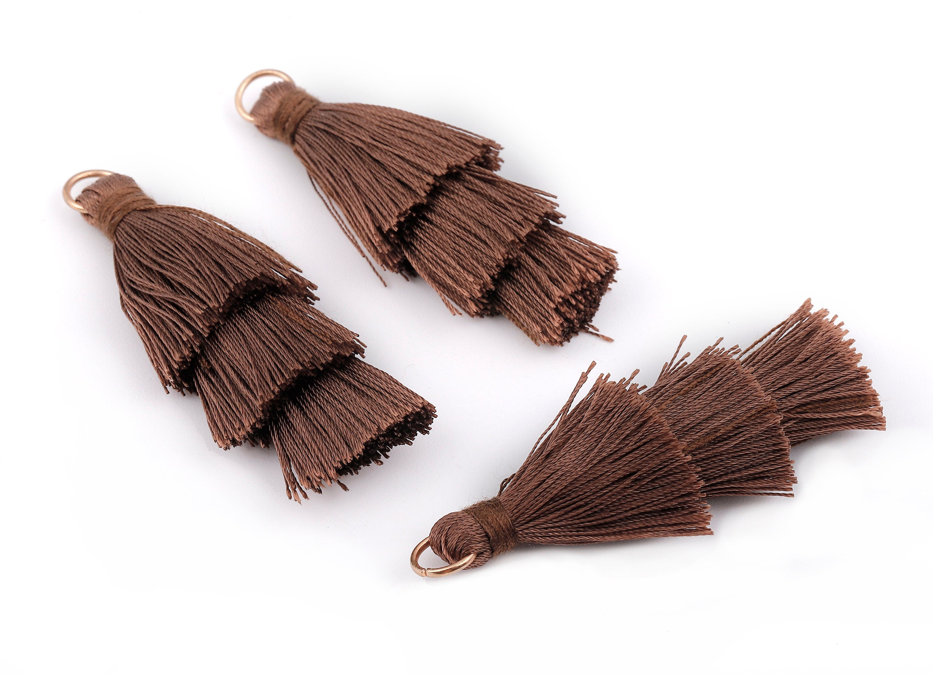 3 Layers Tassel Charms - Tiered Tassel Earrings - Tassels with Iron Jump Ring - Tassels for Earrings and Key Chain - 72.27x13.7mm - TS1064 - DOMEDBAZAAR