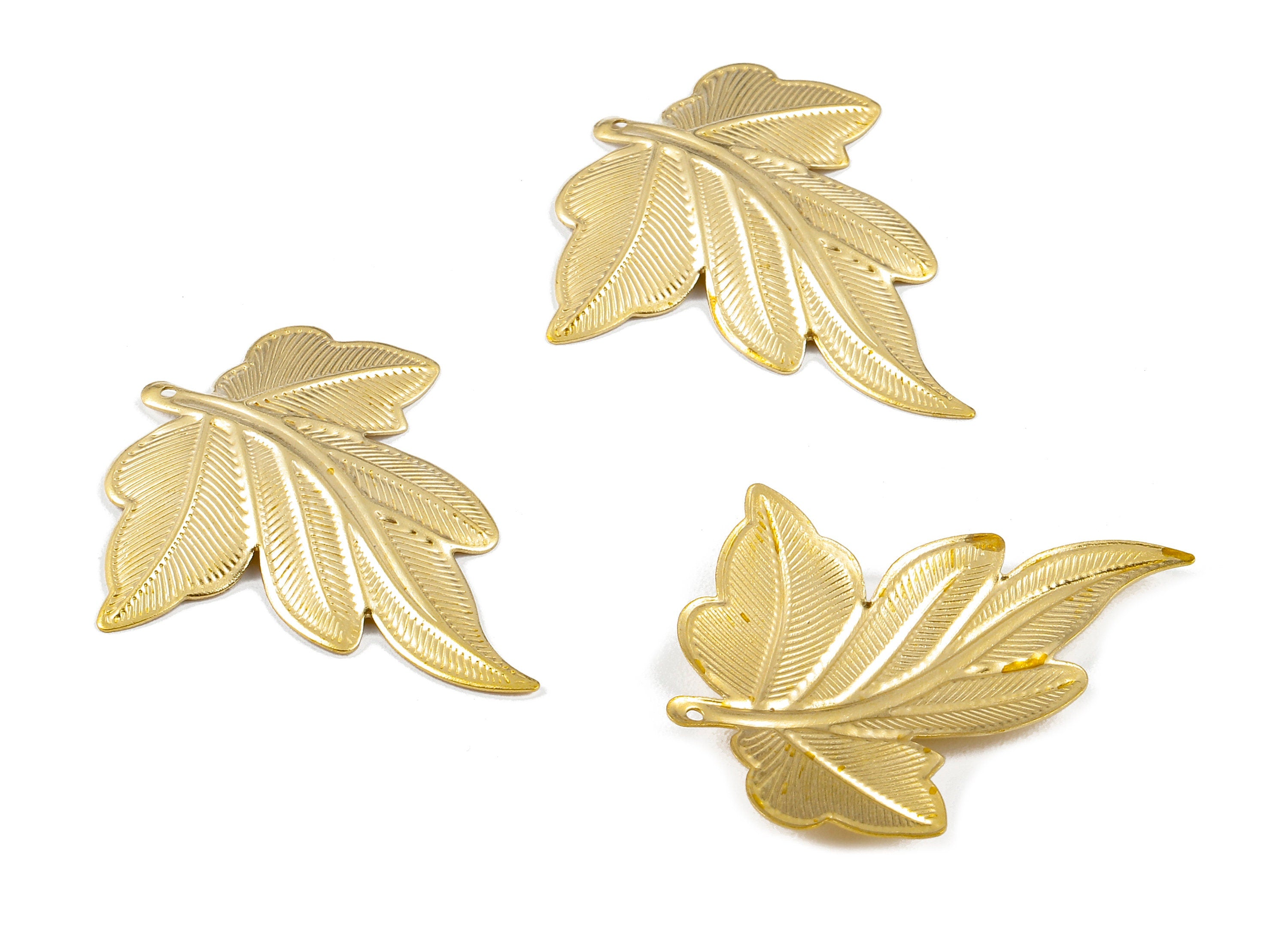 Brass Leaf Charms - Raw Brass Leaf Earrings and Pendant - Earring Findings - Jewelry Supplies - 35.27x29.52x0.47mm - PP2362 - DOMEDBAZAAR