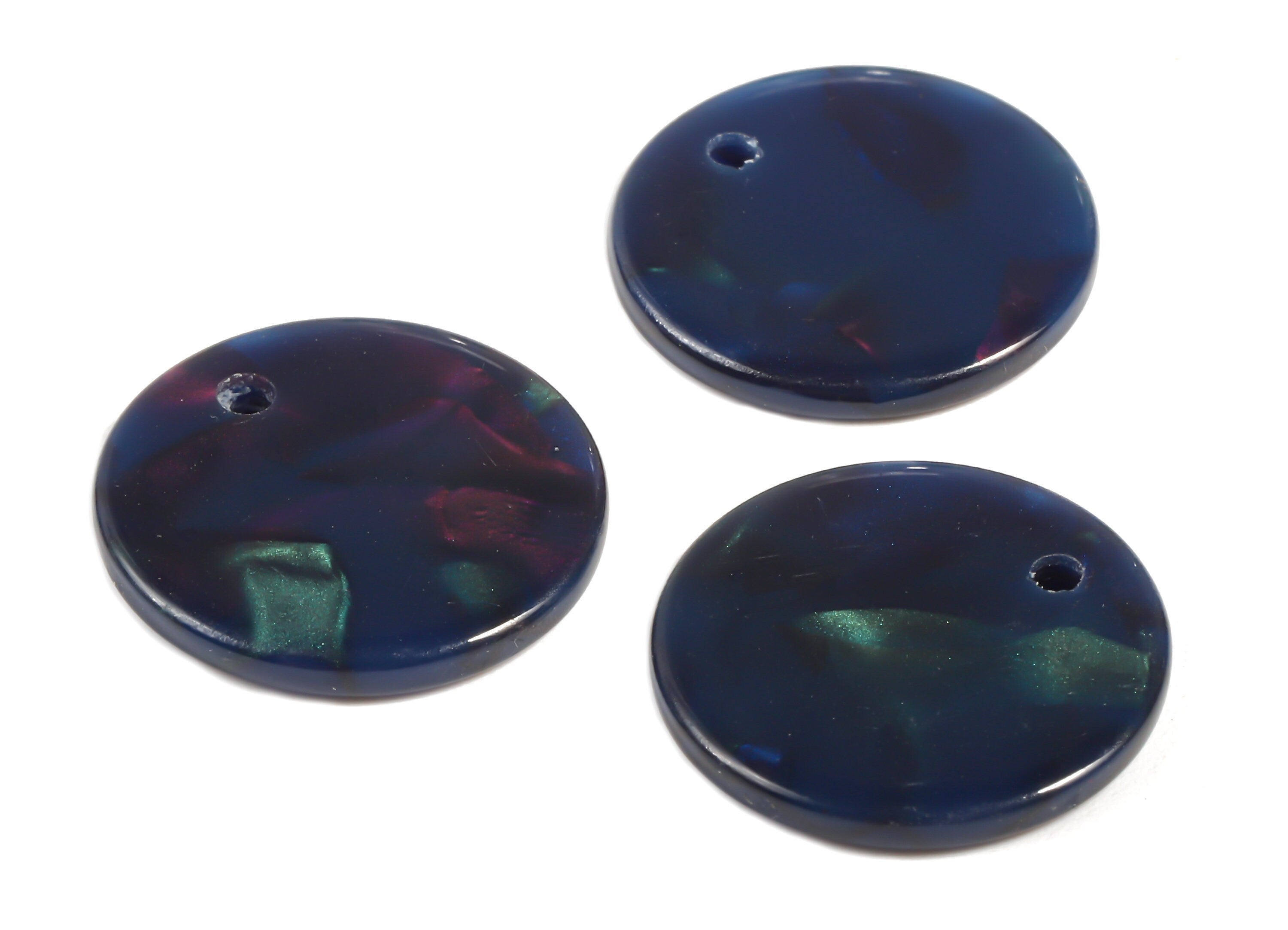 Acetate Round Charms - Coin Earrings and Pendant - Earring Findings - Jewelry Supplys - Color Code: A391 - 20.08x20.08x2.28mm - AC1213-A391 - DOMEDBAZAAR