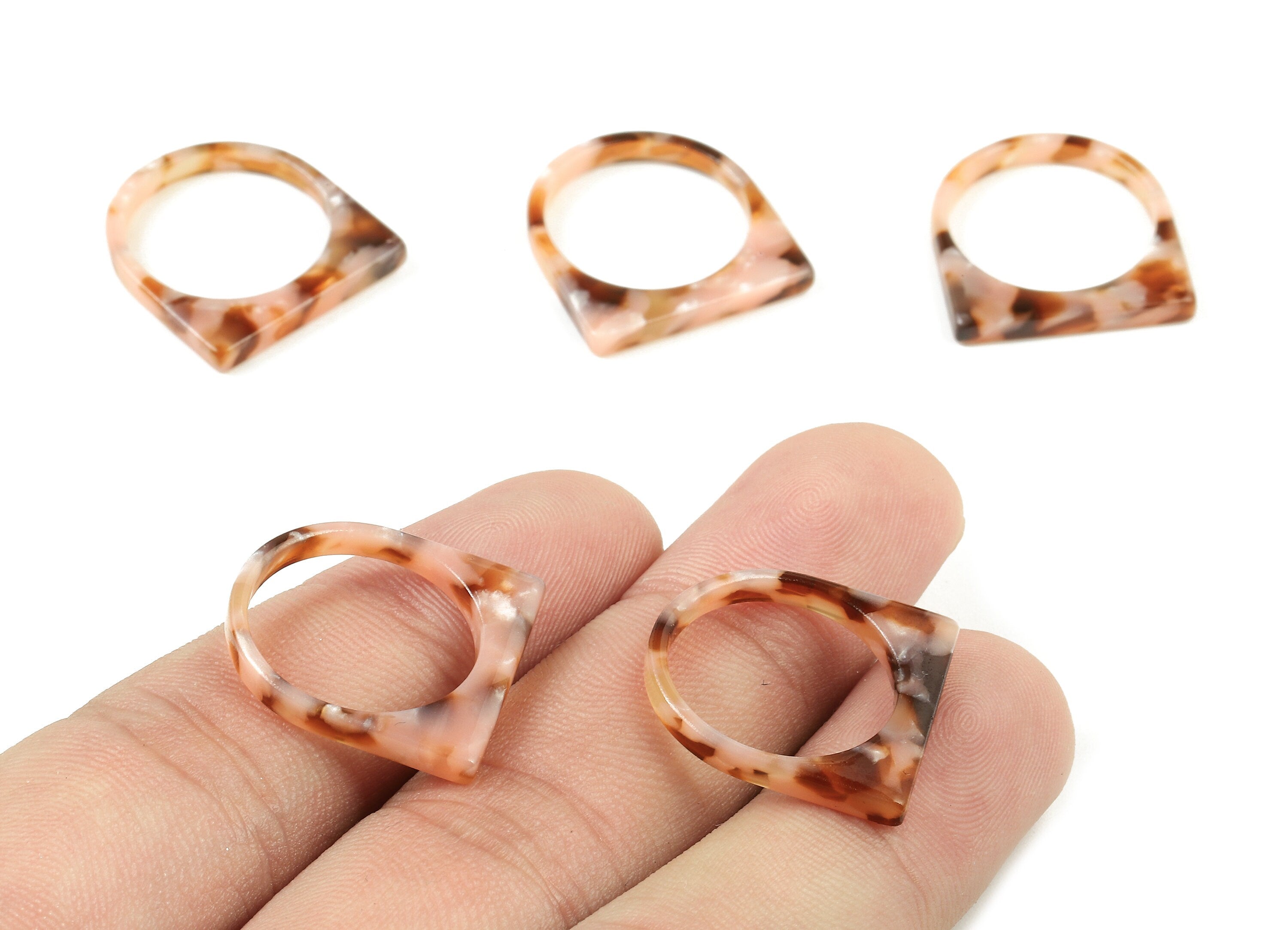 Acetate Round Charms - Acetate Ring - Acetate Round Pendant - Acetate D Earrings - Color Code: A405 - 20.63x19.28x2.69mm - AC1751-A405 - DOMEDBAZAAR