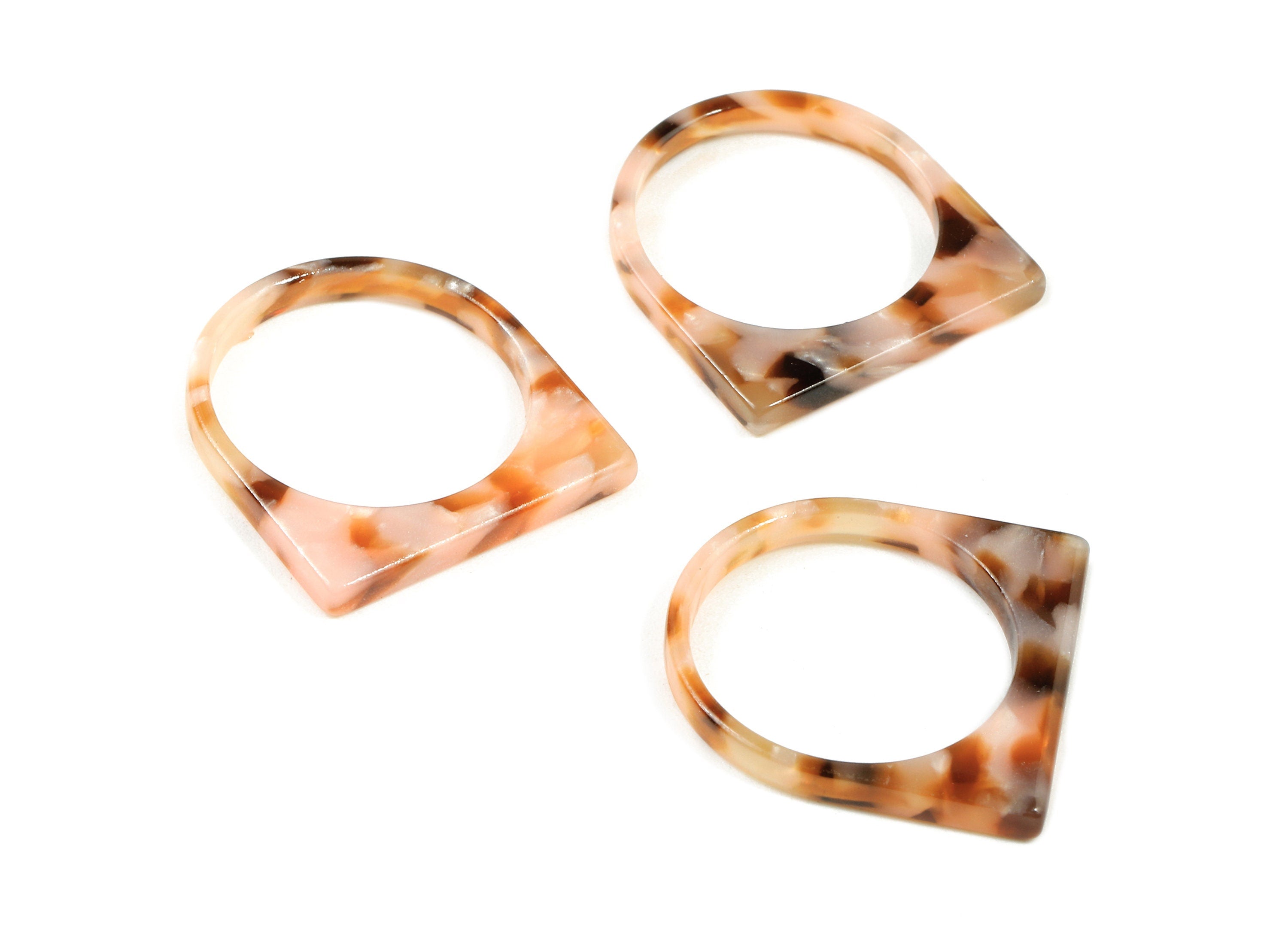 Acetate Round Charms - Acetate Ring - Acetate Round Pendant - Acetate D Earrings - Color Code: A405 - 21.09x19.81x2.73mm - AC1752-A405 - DOMEDBAZAAR